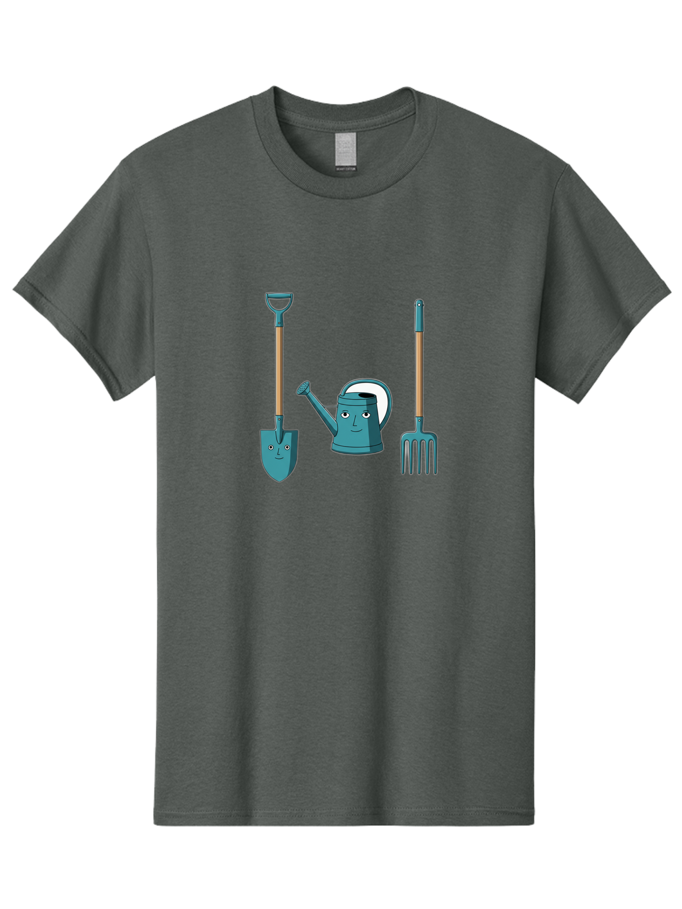 Gardening-Tools-6 Men'S Graphic Tee, 100% Cotton, Comfortable Casual Summer Wear, Machine Washable, Shovel, Watering Can, Pitchfork, Gardening Tools, Cartoon Characters, Garden Supplies, Gardening Equipment, Nursery Tools, Yard Work Baa726