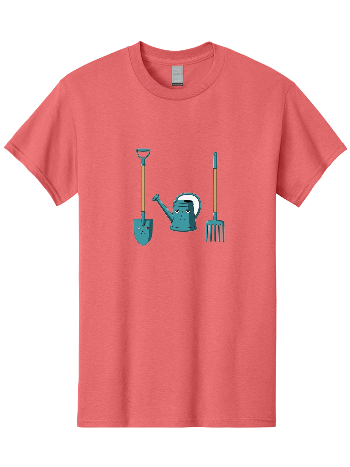 Gardening-Tools-6 Men'S Graphic Tee, 100% Cotton, Comfortable Casual Summer Wear, Machine Washable, Shovel, Watering Can, Pitchfork, Gardening Tools, Cartoon Characters, Garden Supplies, Gardening Equipment, Nursery Tools, Yard Work Baa726