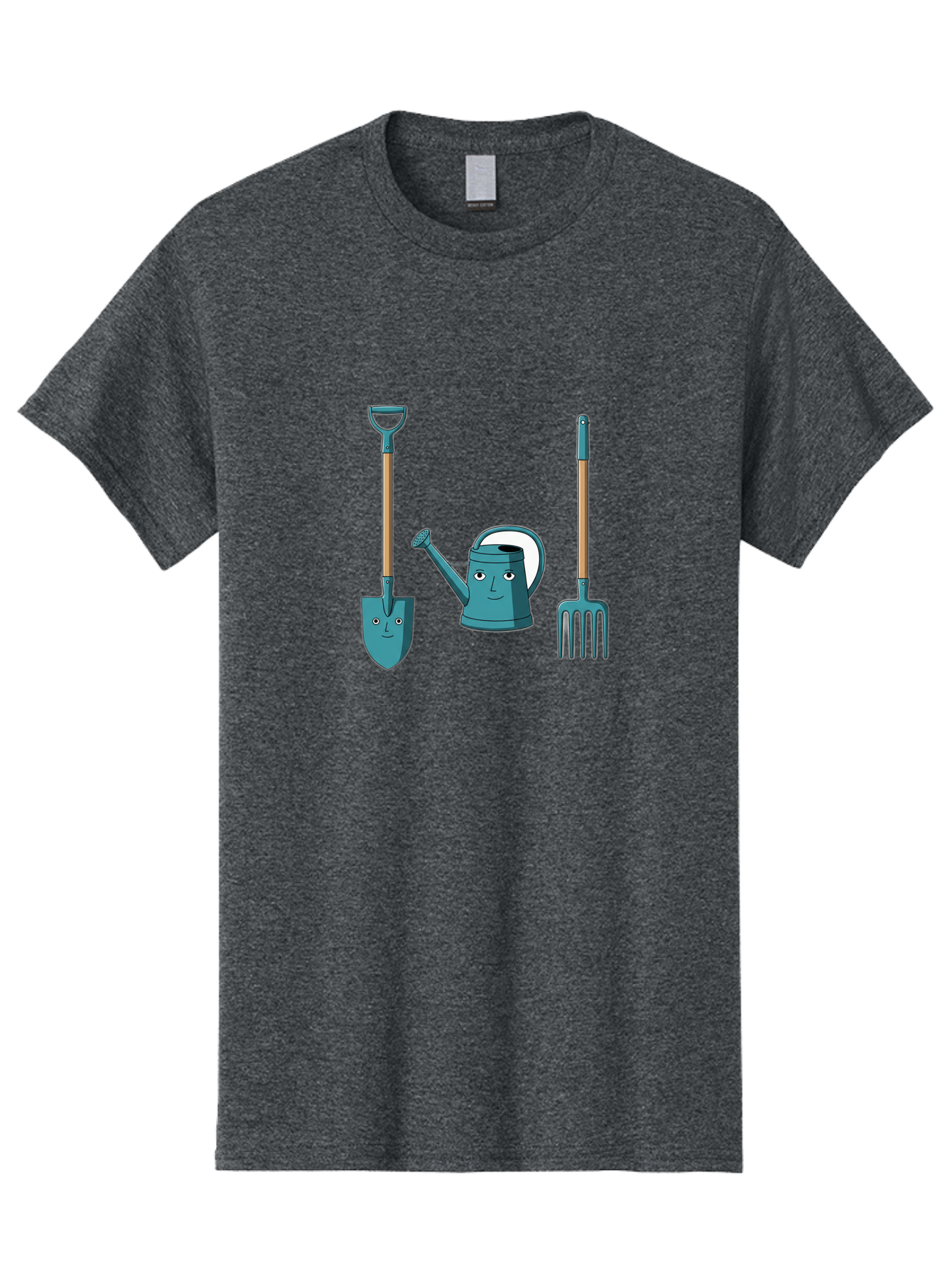 Gardening-Tools-6 Men'S Graphic Tee, 100% Cotton, Comfortable Casual Summer Wear, Machine Washable, Shovel, Watering Can, Pitchfork, Gardening Tools, Cartoon Characters, Garden Supplies, Gardening Equipment, Nursery Tools, Yard Work Baa726