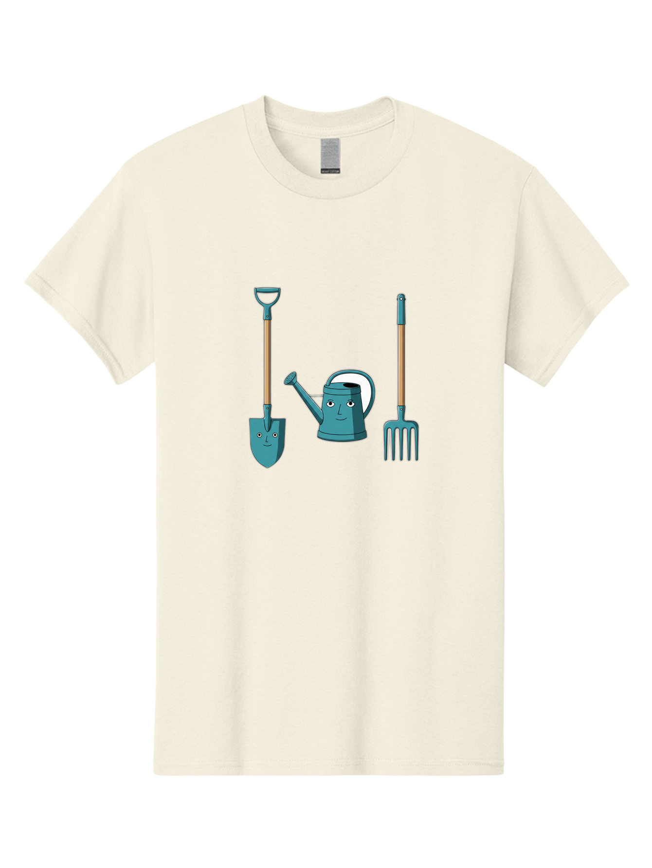 Gardening-Tools-6 Men'S Graphic Tee, 100% Cotton, Comfortable Casual Summer Wear, Machine Washable, Shovel, Watering Can, Pitchfork, Gardening Tools, Cartoon Characters, Garden Supplies, Gardening Equipment, Nursery Tools, Yard Work Baa726