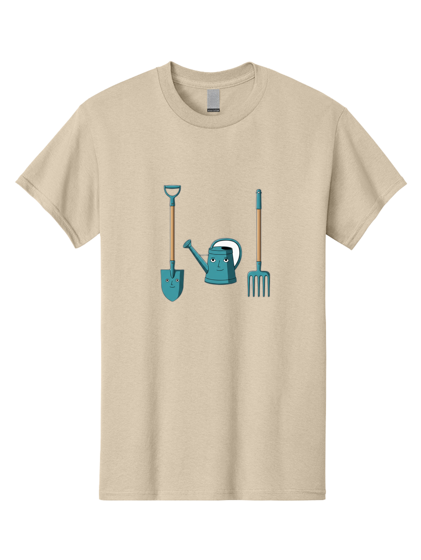 Gardening-Tools-6 Men'S Graphic Tee, 100% Cotton, Comfortable Casual Summer Wear, Machine Washable, Shovel, Watering Can, Pitchfork, Gardening Tools, Cartoon Characters, Garden Supplies, Gardening Equipment, Nursery Tools, Yard Work Baa726