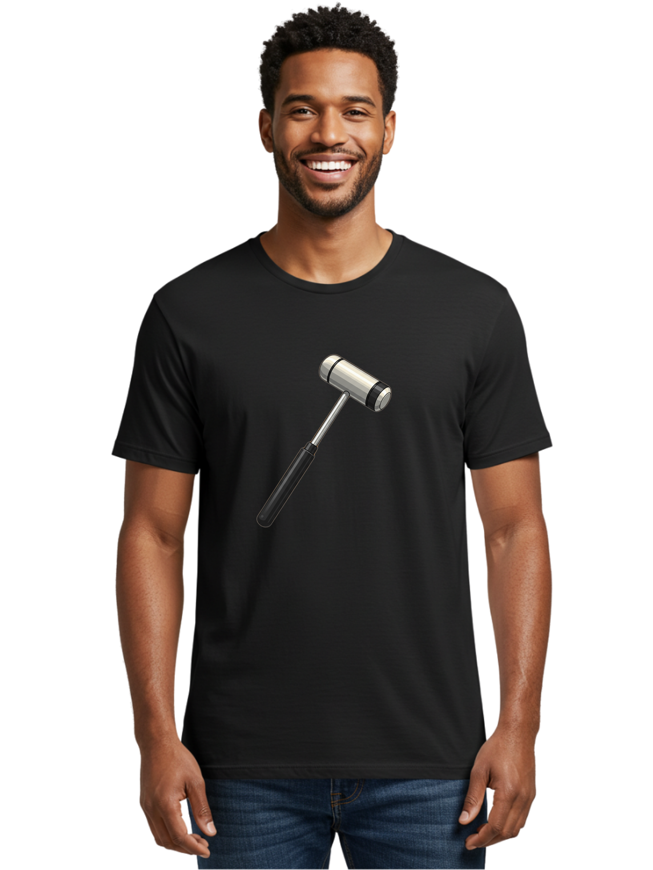 Gavel Men'S Graphic Tee, 100% Cotton, Comfortable Casual Summer Wear, Machine Washable, Gavel, Courtroom, Justice, Law, Judge, Authority, Symbol, Power, Decision, Metal, Handle, Black Grip Baa732