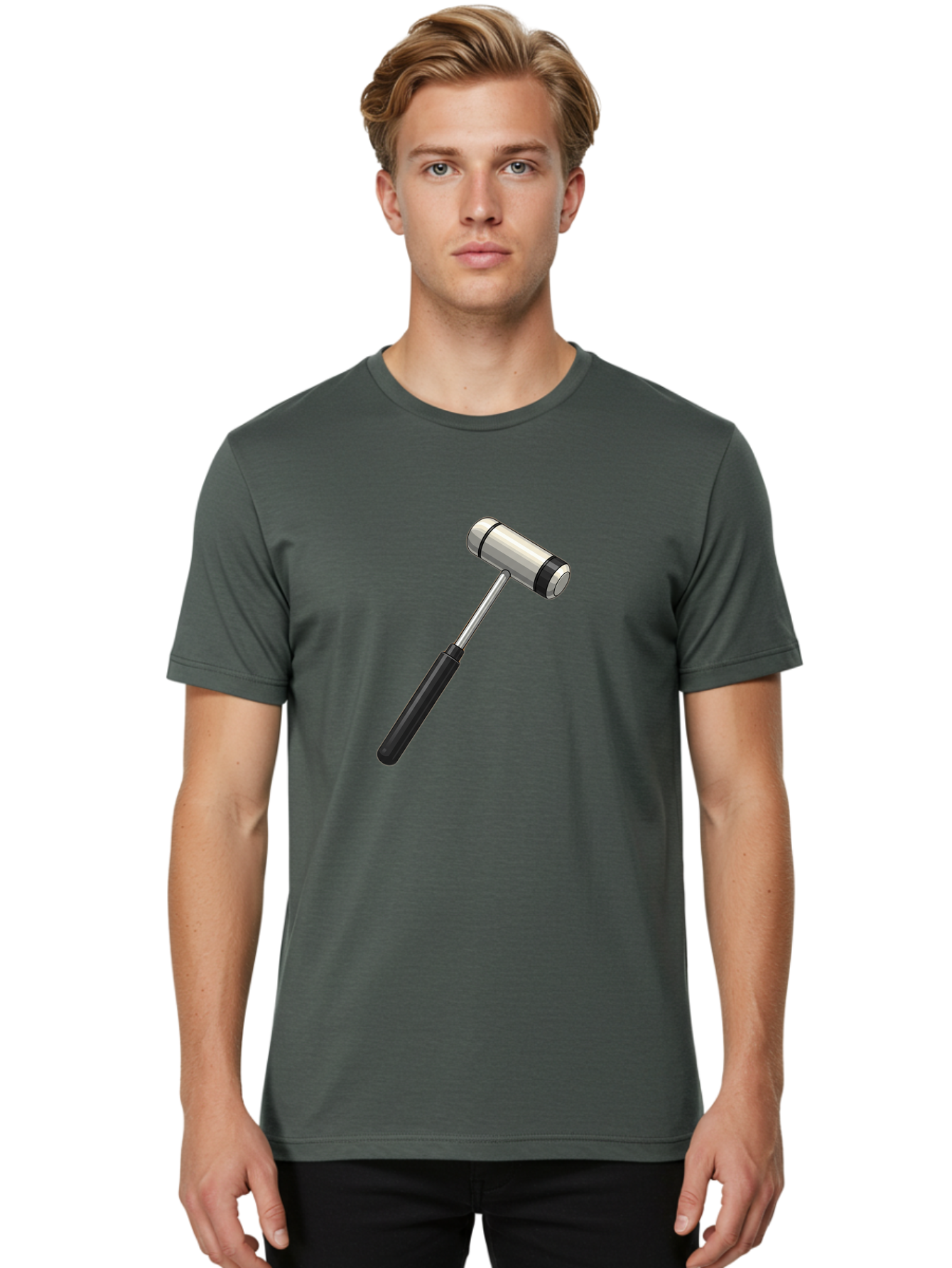 Gavel Men'S Graphic Tee, 100% Cotton, Comfortable Casual Summer Wear, Machine Washable, Gavel, Courtroom, Justice, Law, Judge, Authority, Symbol, Power, Decision, Metal, Handle, Black Grip Baa732