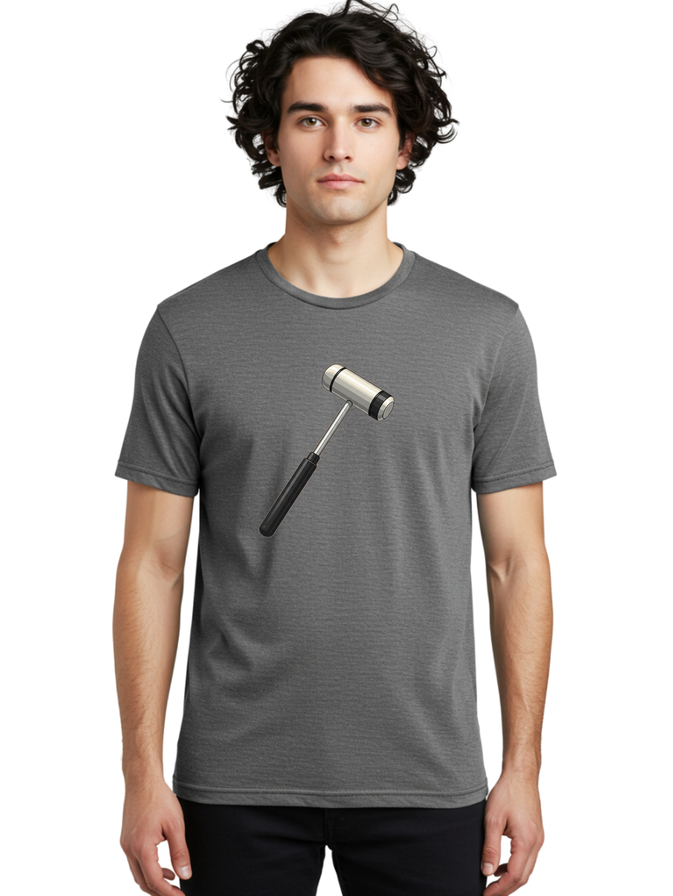Gavel Men'S Graphic Tee, 100% Cotton, Comfortable Casual Summer Wear, Machine Washable, Gavel, Courtroom, Justice, Law, Judge, Authority, Symbol, Power, Decision, Metal, Handle, Black Grip Baa732