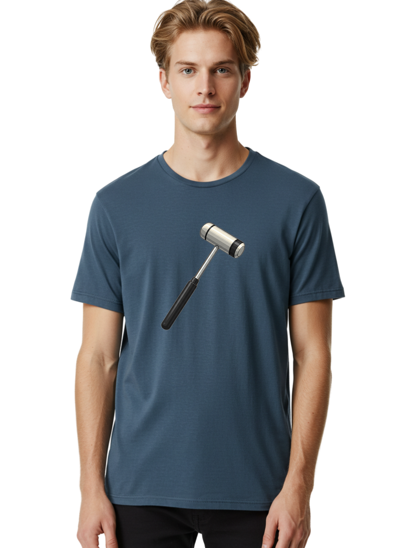 Gavel Men'S Graphic Tee, 100% Cotton, Comfortable Casual Summer Wear, Machine Washable, Gavel, Courtroom, Justice, Law, Judge, Authority, Symbol, Power, Decision, Metal, Handle, Black Grip Baa732