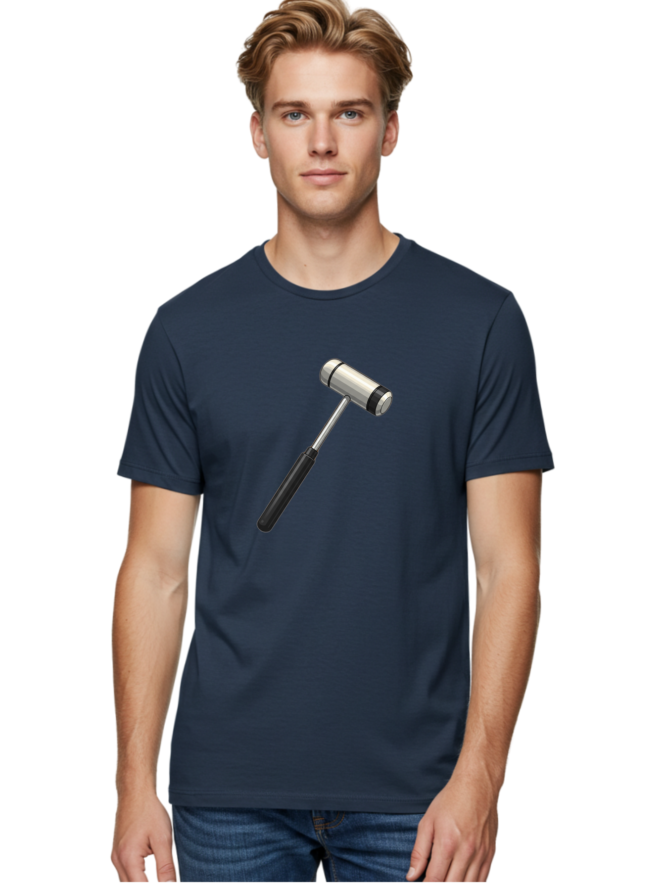 Gavel Men'S Graphic Tee, 100% Cotton, Comfortable Casual Summer Wear, Machine Washable, Gavel, Courtroom, Justice, Law, Judge, Authority, Symbol, Power, Decision, Metal, Handle, Black Grip Baa732