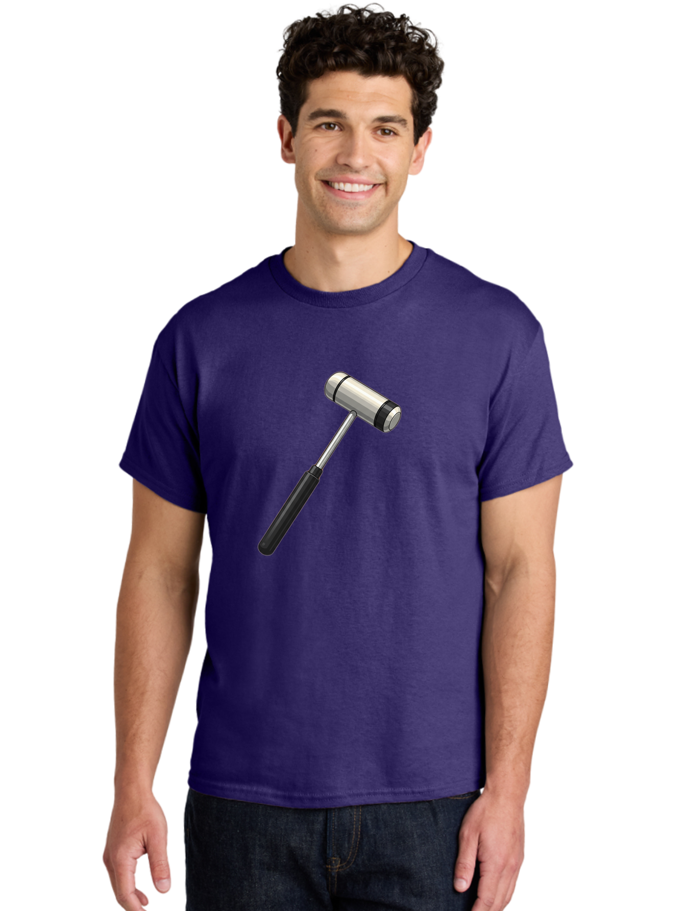 Gavel Men'S Graphic Tee, 100% Cotton, Comfortable Casual Summer Wear, Machine Washable, Gavel, Courtroom, Justice, Law, Judge, Authority, Symbol, Power, Decision, Metal, Handle, Black Grip Baa732