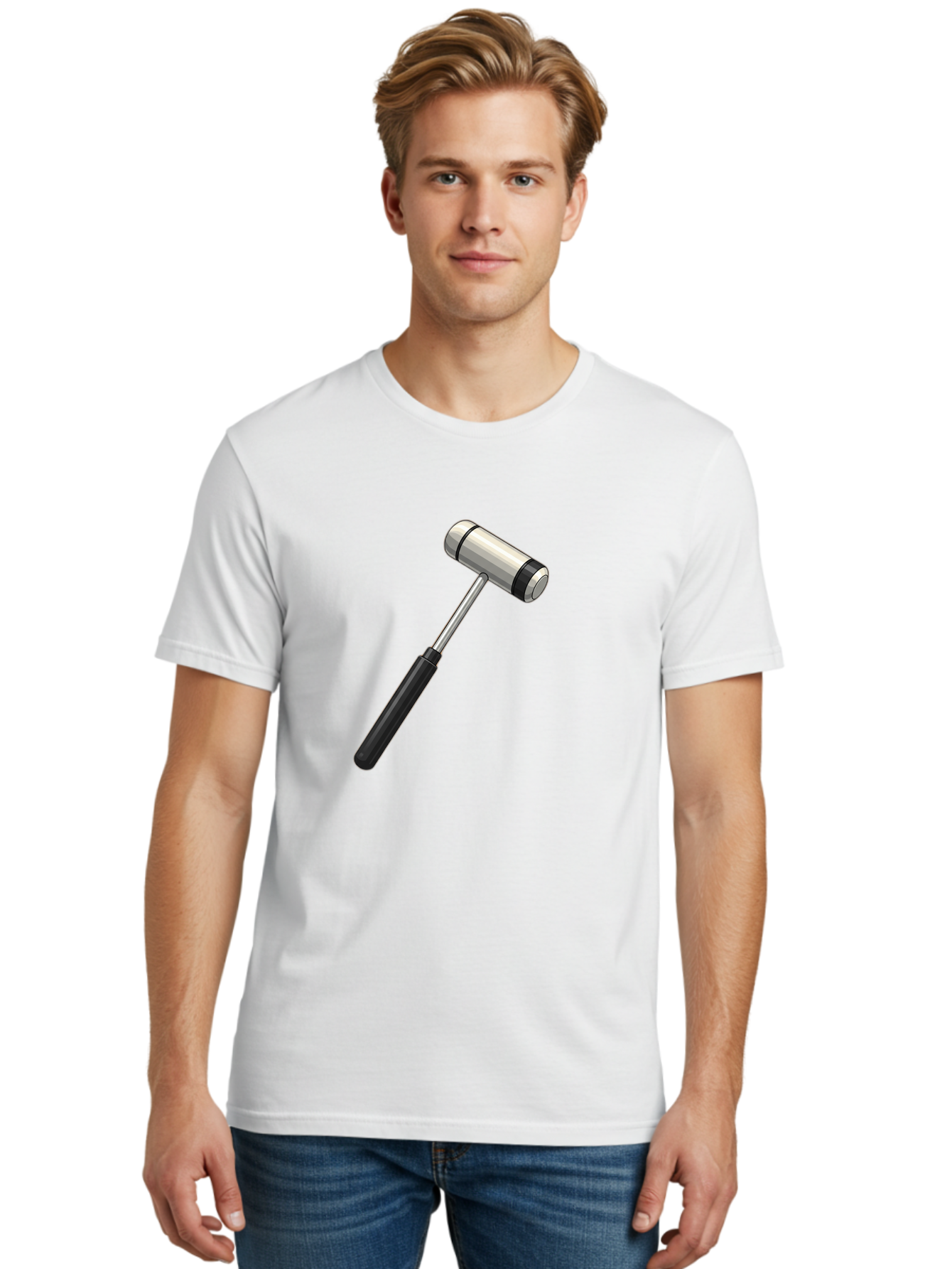 Gavel Men'S Graphic Tee, 100% Cotton, Comfortable Casual Summer Wear, Machine Washable, Gavel, Courtroom, Justice, Law, Judge, Authority, Symbol, Power, Decision, Metal, Handle, Black Grip Baa732