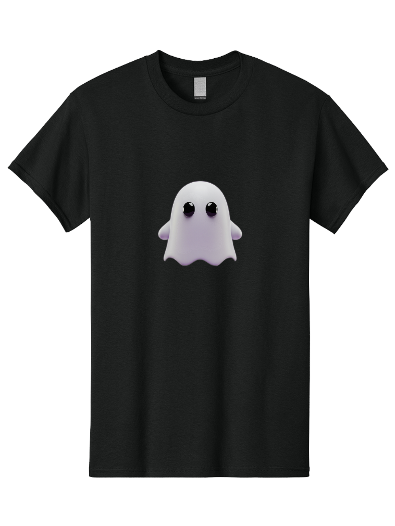 Ghost-Emoji Men'S Graphic Tee, 100% Cotton, Comfortable Casual Summer Wear, Machine Washable, Cartoon Ghost, Ghost Character, Cute Supernatural Being, 3D Illustration, Ghostly Figure, Spooky Charm, Adorable Eyes, Playful Spirit Baa733