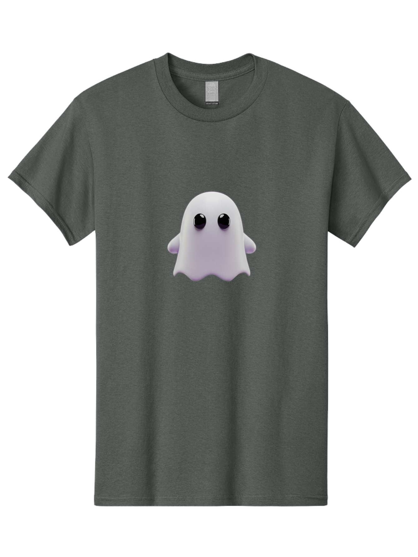 Ghost-Emoji Men'S Graphic Tee, 100% Cotton, Comfortable Casual Summer Wear, Machine Washable, Cartoon Ghost, Ghost Character, Cute Supernatural Being, 3D Illustration, Ghostly Figure, Spooky Charm, Adorable Eyes, Playful Spirit Baa733