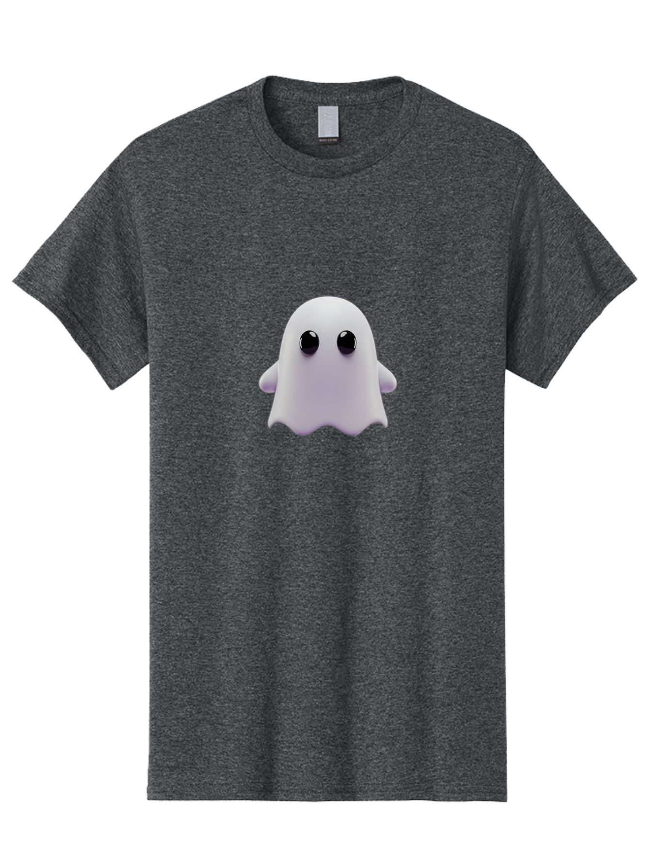 Ghost-Emoji Men'S Graphic Tee, 100% Cotton, Comfortable Casual Summer Wear, Machine Washable, Cartoon Ghost, Ghost Character, Cute Supernatural Being, 3D Illustration, Ghostly Figure, Spooky Charm, Adorable Eyes, Playful Spirit Baa733