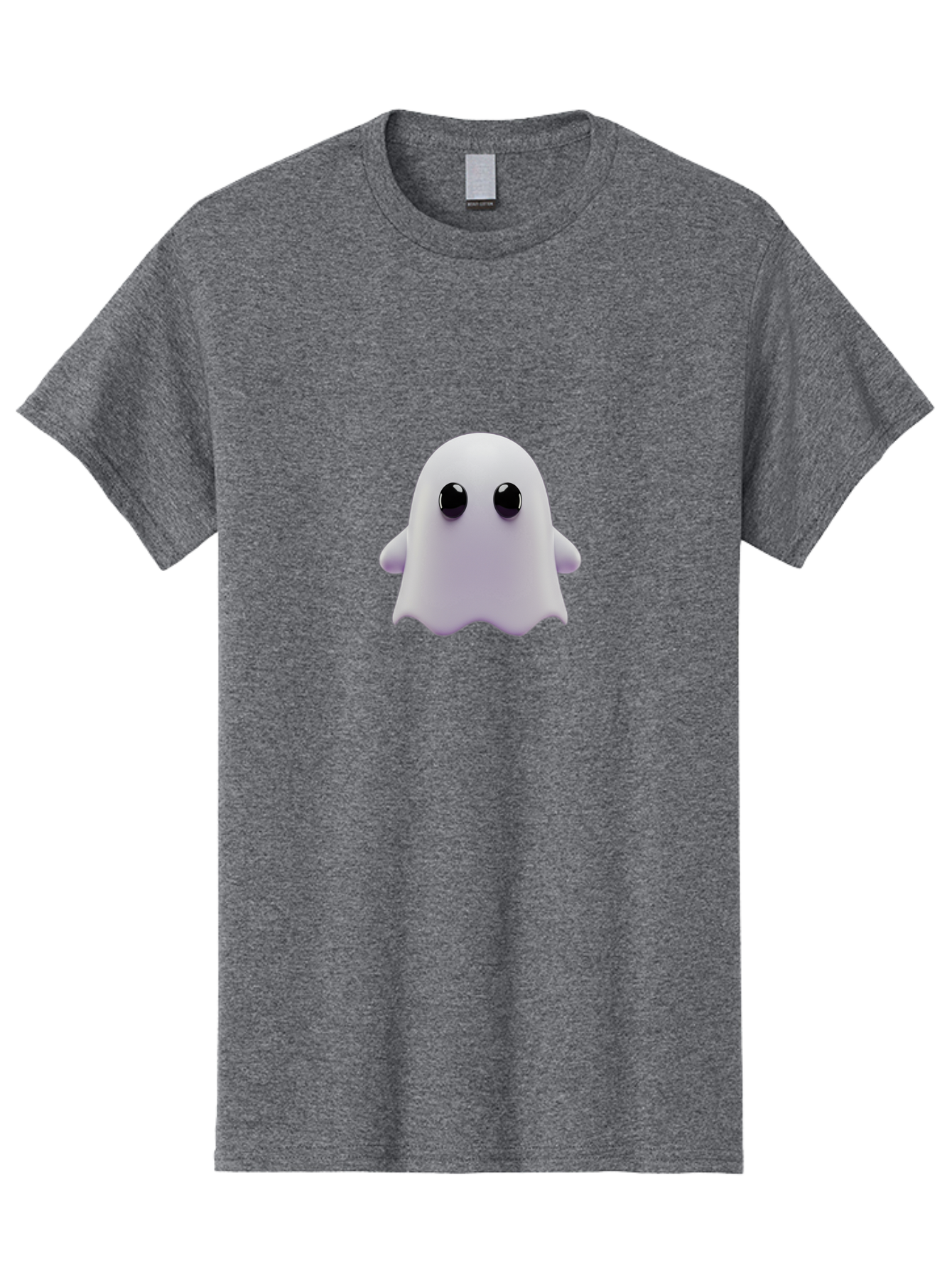 Ghost-Emoji Men'S Graphic Tee, 100% Cotton, Comfortable Casual Summer Wear, Machine Washable, Cartoon Ghost, Ghost Character, Cute Supernatural Being, 3D Illustration, Ghostly Figure, Spooky Charm, Adorable Eyes, Playful Spirit Baa733