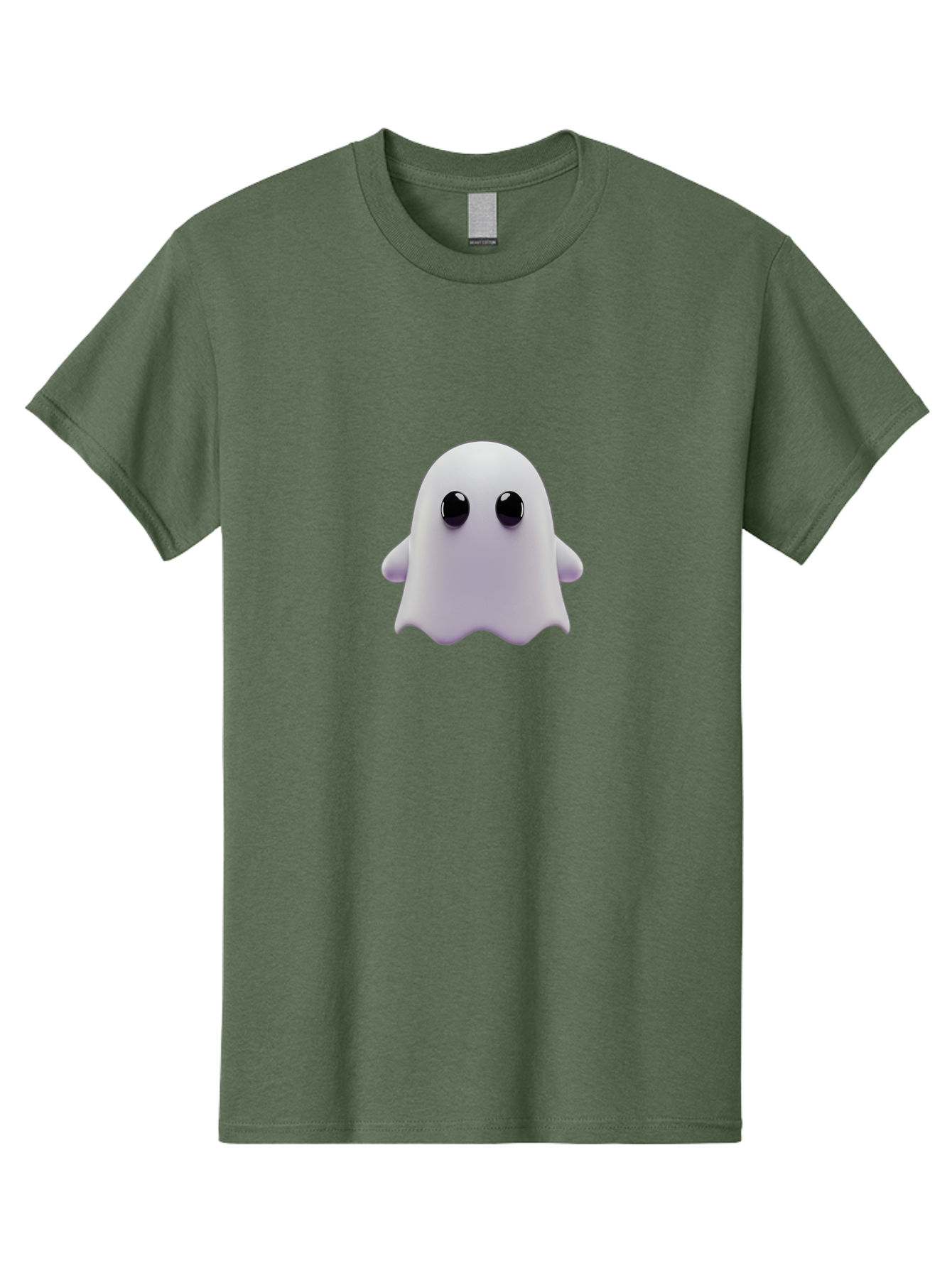 Ghost-Emoji Men'S Graphic Tee, 100% Cotton, Comfortable Casual Summer Wear, Machine Washable, Cartoon Ghost, Ghost Character, Cute Supernatural Being, 3D Illustration, Ghostly Figure, Spooky Charm, Adorable Eyes, Playful Spirit Baa733
