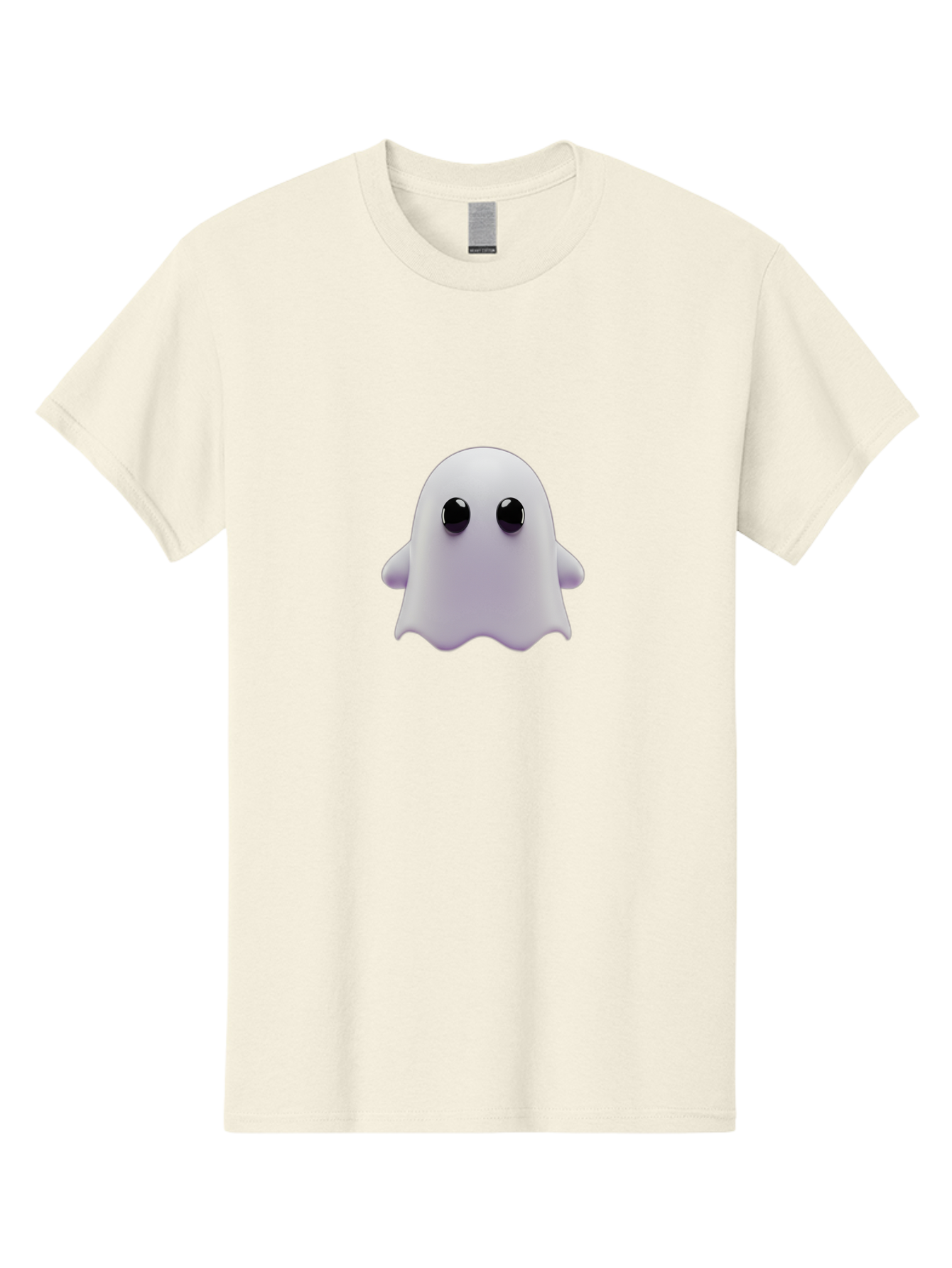 Ghost-Emoji Men'S Graphic Tee, 100% Cotton, Comfortable Casual Summer Wear, Machine Washable, Cartoon Ghost, Ghost Character, Cute Supernatural Being, 3D Illustration, Ghostly Figure, Spooky Charm, Adorable Eyes, Playful Spirit Baa733