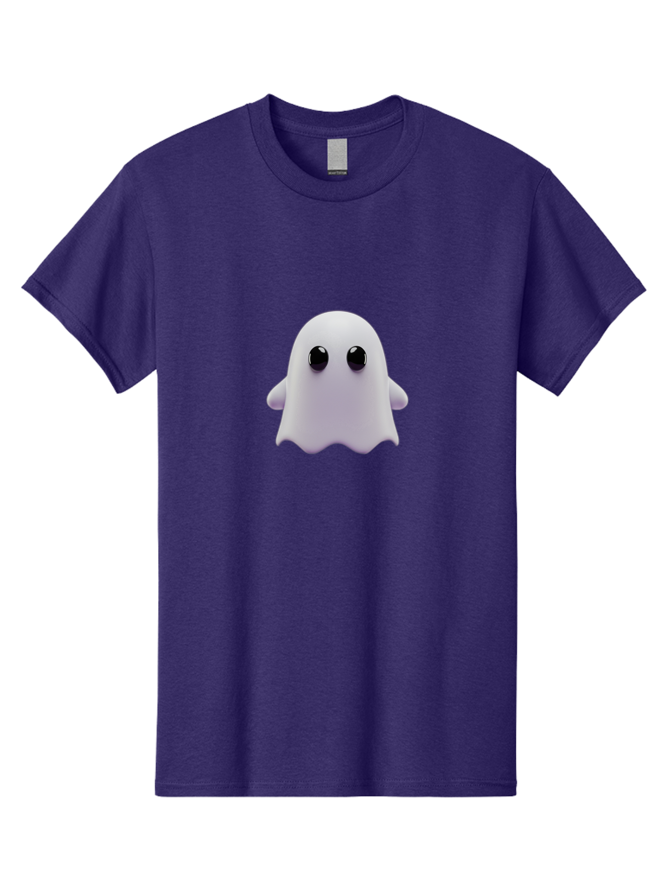 Ghost-Emoji Men'S Graphic Tee, 100% Cotton, Comfortable Casual Summer Wear, Machine Washable, Cartoon Ghost, Ghost Character, Cute Supernatural Being, 3D Illustration, Ghostly Figure, Spooky Charm, Adorable Eyes, Playful Spirit Baa733