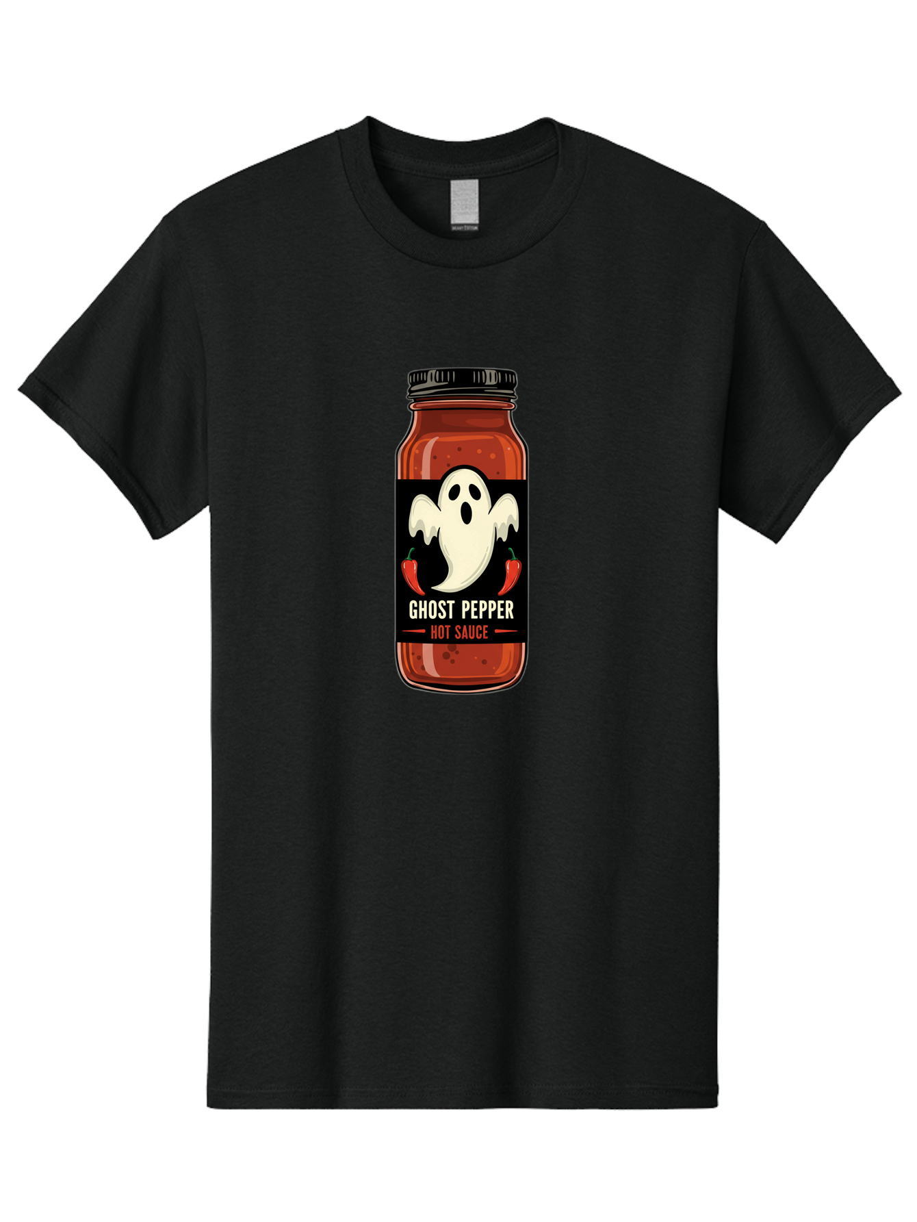 Ghost-Pepper Men'S Graphic Tee, 100% Cotton, Comfortable Casual Summer Wear, Machine Washable, Hot Sauce, Ghost Pepper, Spicy Condiment, Chili Peppers, Flavorful Seasoning, Culinary Delight, Spicy Food, Savory Taste Baa735
