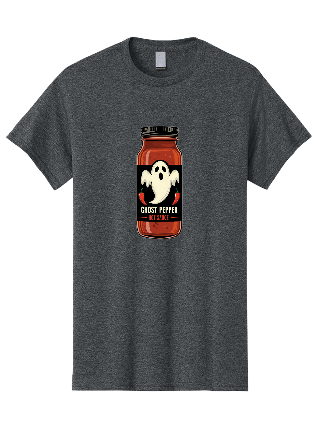 Ghost-Pepper Men'S Graphic Tee, 100% Cotton, Comfortable Casual Summer Wear, Machine Washable, Hot Sauce, Ghost Pepper, Spicy Condiment, Chili Peppers, Flavorful Seasoning, Culinary Delight, Spicy Food, Savory Taste Baa735
