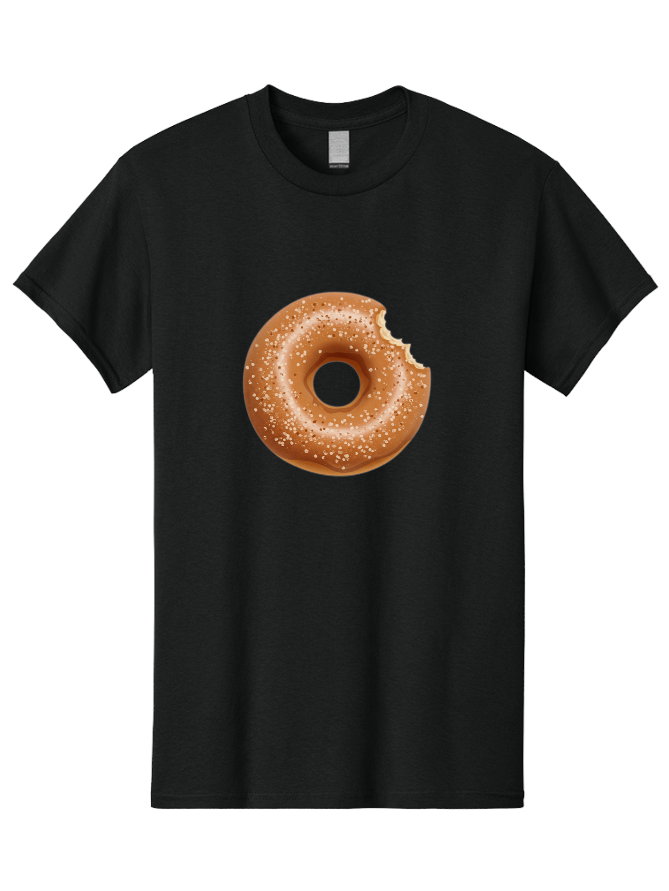 Glazed-Donut Men'S Graphic Tee, 100% Cotton, Comfortable Casual Summer Wear, Machine Washable, Glazed Donut, Bitten Donut, Sweet Treats, Tasty Desserts, Sugar-Coated, Donut With Bite Taken, Indulgent Snack, Baked Goods Baa737