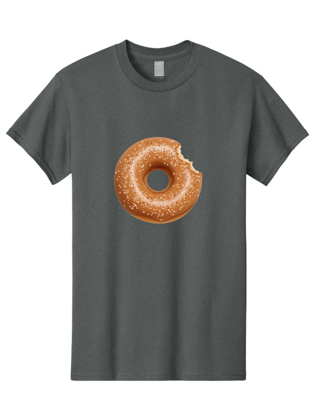 Glazed-Donut Men'S Graphic Tee, 100% Cotton, Comfortable Casual Summer Wear, Machine Washable, Glazed Donut, Bitten Donut, Sweet Treats, Tasty Desserts, Sugar-Coated, Donut With Bite Taken, Indulgent Snack, Baked Goods Baa737