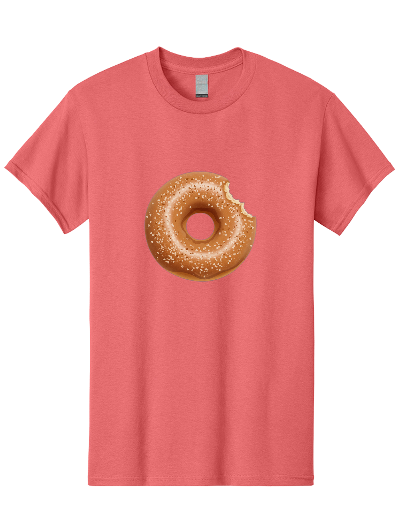 Glazed-Donut Men'S Graphic Tee, 100% Cotton, Comfortable Casual Summer Wear, Machine Washable, Glazed Donut, Bitten Donut, Sweet Treats, Tasty Desserts, Sugar-Coated, Donut With Bite Taken, Indulgent Snack, Baked Goods Baa737