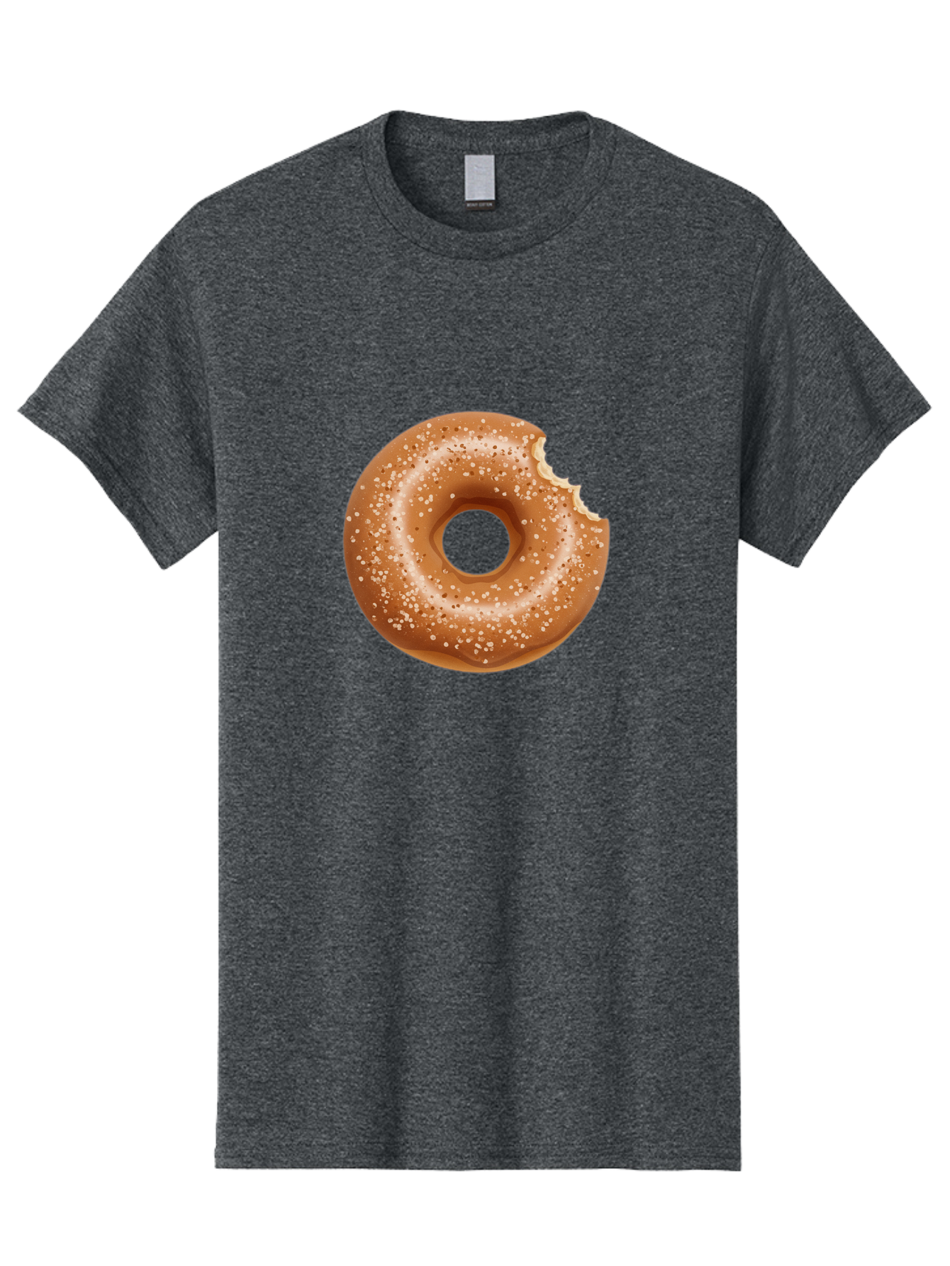 Glazed-Donut Men'S Graphic Tee, 100% Cotton, Comfortable Casual Summer Wear, Machine Washable, Glazed Donut, Bitten Donut, Sweet Treats, Tasty Desserts, Sugar-Coated, Donut With Bite Taken, Indulgent Snack, Baked Goods Baa737