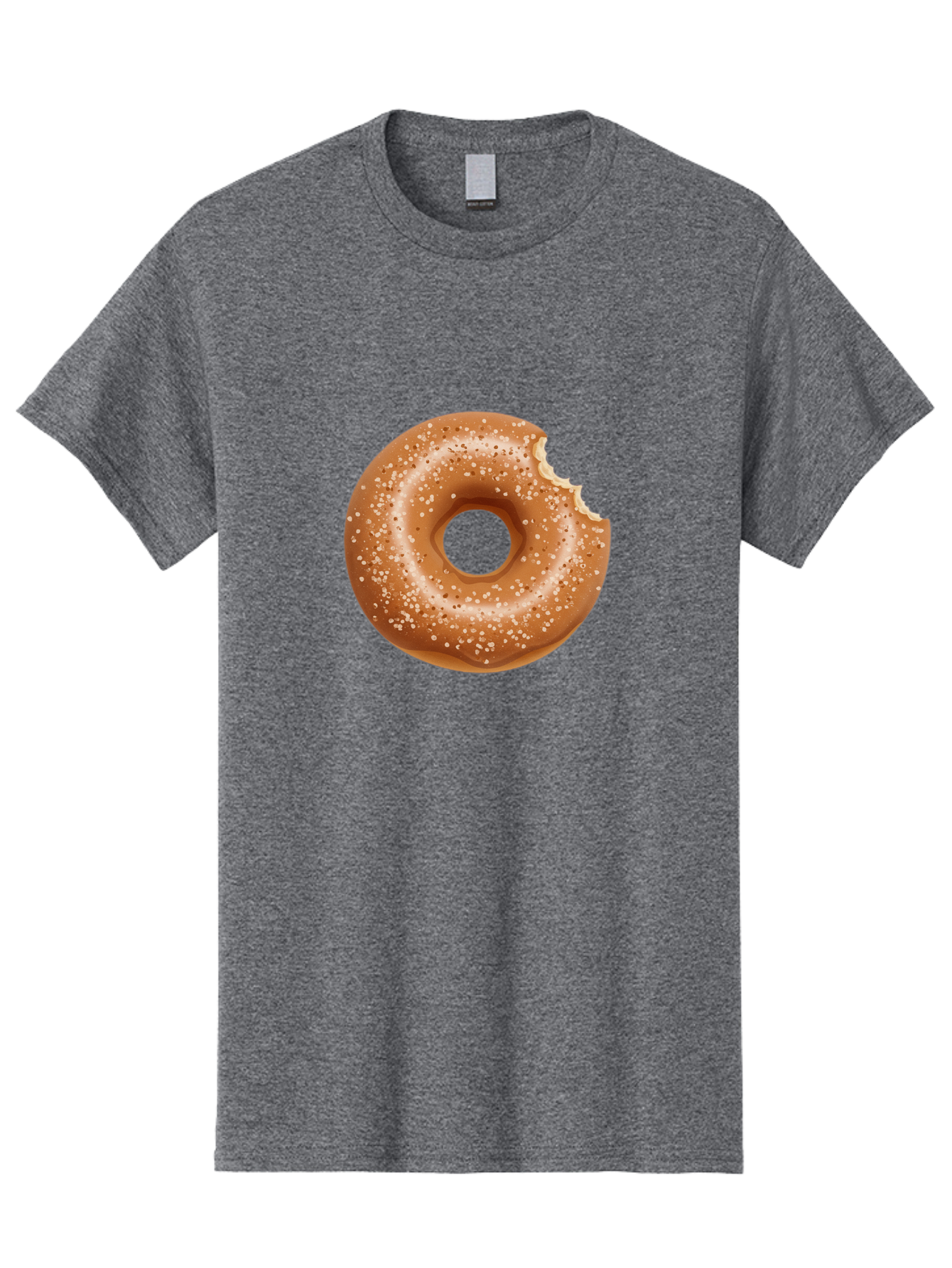 Glazed-Donut Men'S Graphic Tee, 100% Cotton, Comfortable Casual Summer Wear, Machine Washable, Glazed Donut, Bitten Donut, Sweet Treats, Tasty Desserts, Sugar-Coated, Donut With Bite Taken, Indulgent Snack, Baked Goods Baa737