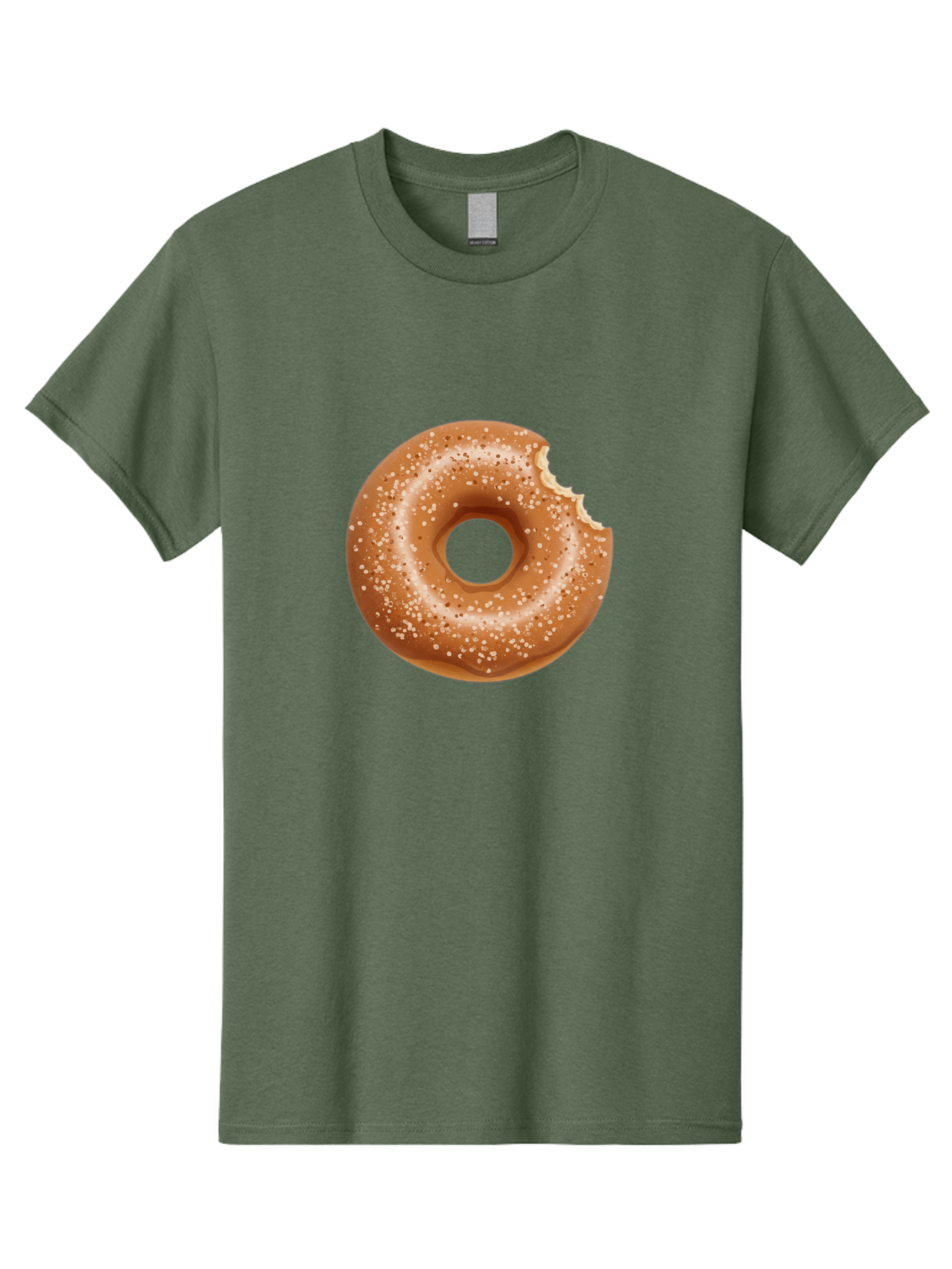 Glazed-Donut Men'S Graphic Tee, 100% Cotton, Comfortable Casual Summer Wear, Machine Washable, Glazed Donut, Bitten Donut, Sweet Treats, Tasty Desserts, Sugar-Coated, Donut With Bite Taken, Indulgent Snack, Baked Goods Baa737
