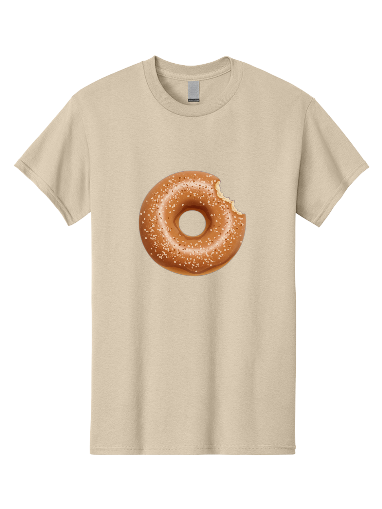 Glazed-Donut Men'S Graphic Tee, 100% Cotton, Comfortable Casual Summer Wear, Machine Washable, Glazed Donut, Bitten Donut, Sweet Treats, Tasty Desserts, Sugar-Coated, Donut With Bite Taken, Indulgent Snack, Baked Goods Baa737