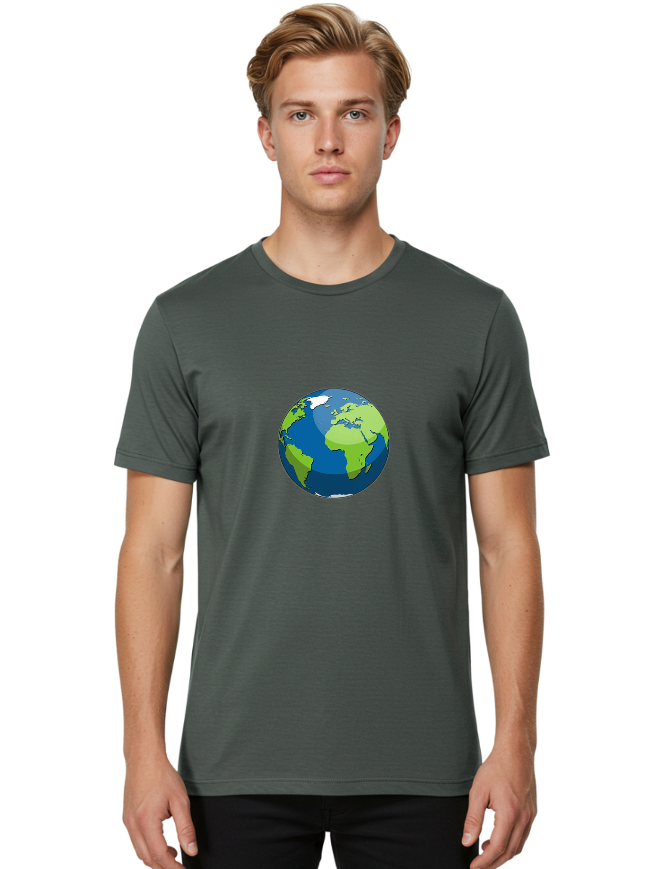 Globe-1 Men'S Graphic Tee, 100% Cotton, Comfortable Casual Summer Wear, Machine Washable, Illustrated Globe, World Map, Global Illustration, 3D Globe, Earth From Space, Cartography, Geography, International, Global Unity, Planet Earth Baa738