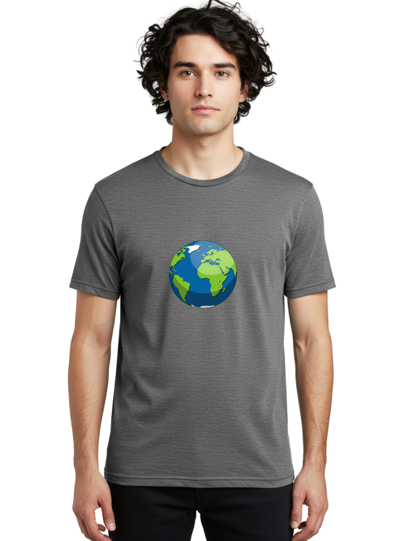 Globe-1 Men'S Graphic Tee, 100% Cotton, Comfortable Casual Summer Wear, Machine Washable, Illustrated Globe, World Map, Global Illustration, 3D Globe, Earth From Space, Cartography, Geography, International, Global Unity, Planet Earth Baa738