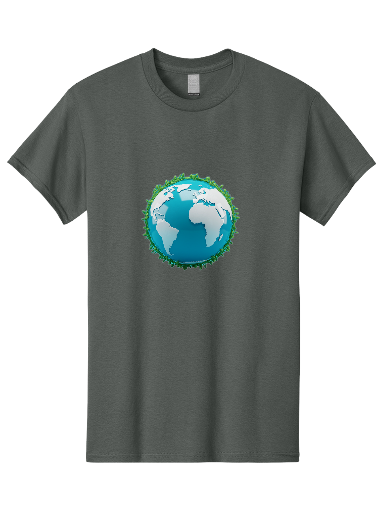 Globe-11 Men'S Graphic Tee, 100% Cotton, Comfortable Casual Summer Wear, Machine Washable, Globe Surrounded By Virus, Global Pandemic, Coronavirus Outbreak, Health Crisis, Worldwide Spread, Blue Earth, White Continents, Viral Infection, Baa740