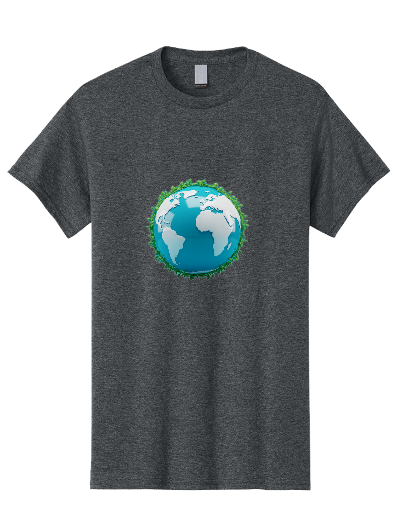 Globe-11 Men'S Graphic Tee, 100% Cotton, Comfortable Casual Summer Wear, Machine Washable, Globe Surrounded By Virus, Global Pandemic, Coronavirus Outbreak, Health Crisis, Worldwide Spread, Blue Earth, White Continents, Viral Infection, Baa740