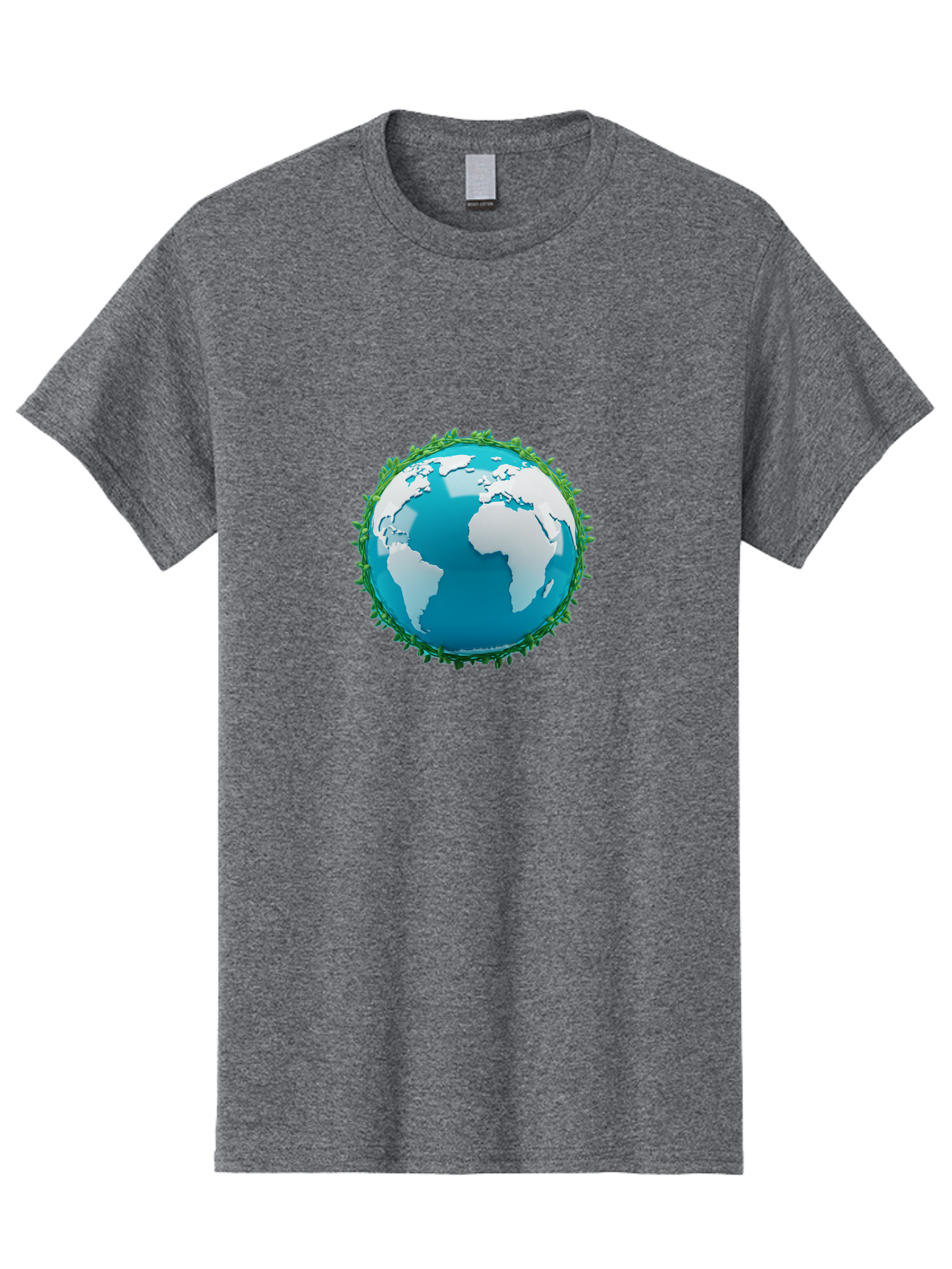 Globe-11 Men'S Graphic Tee, 100% Cotton, Comfortable Casual Summer Wear, Machine Washable, Globe Surrounded By Virus, Global Pandemic, Coronavirus Outbreak, Health Crisis, Worldwide Spread, Blue Earth, White Continents, Viral Infection, Baa740