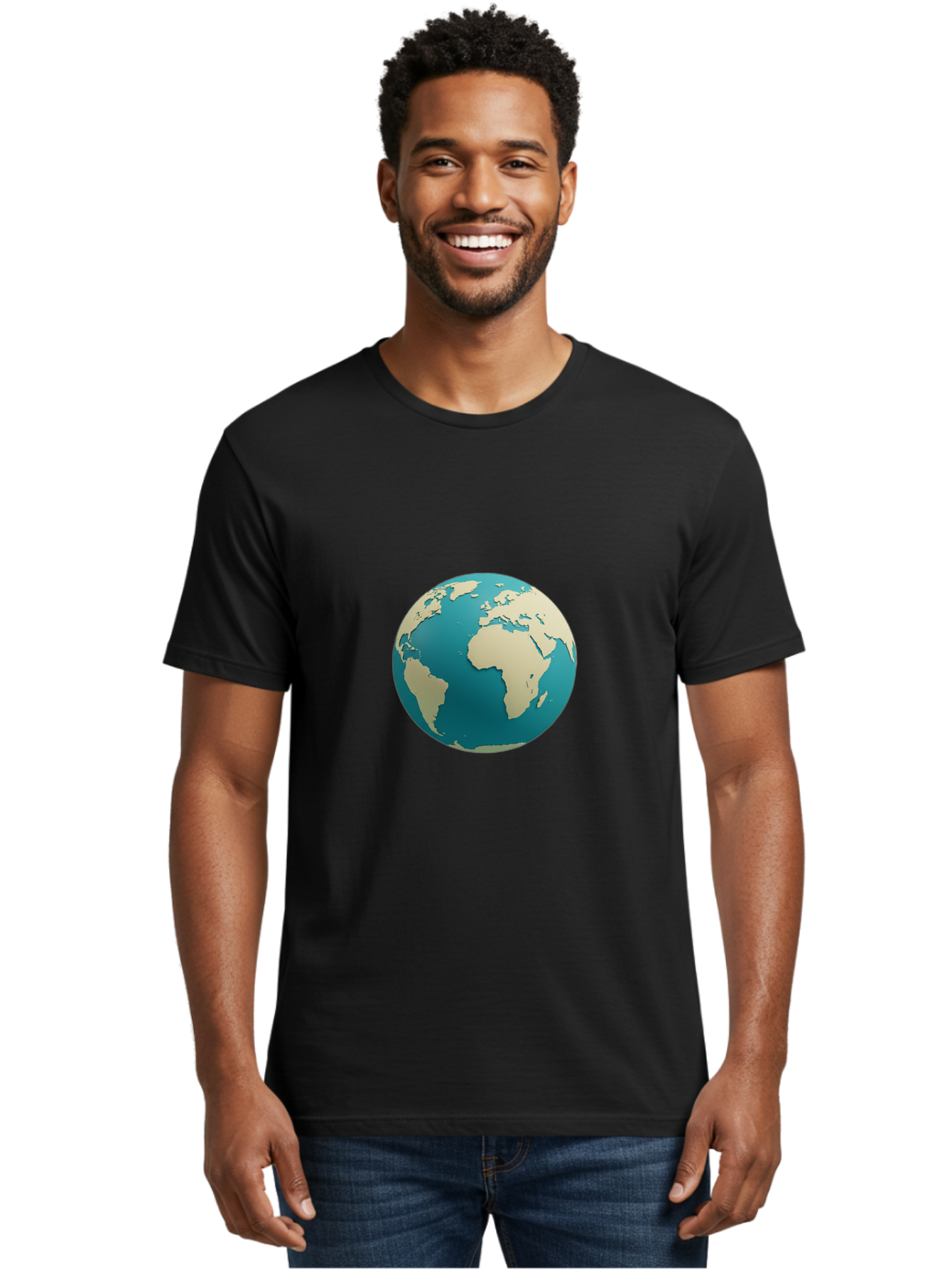 Globe-2 Men'S Graphic Tee, 100% Cotton, Comfortable Casual Summer Wear, Machine Washable, Globe, World Map, Earth, Global Perspective, International, 3D Illustration, Africa, South America, Digital Graphics, Global Unity, Worldview, Baa742