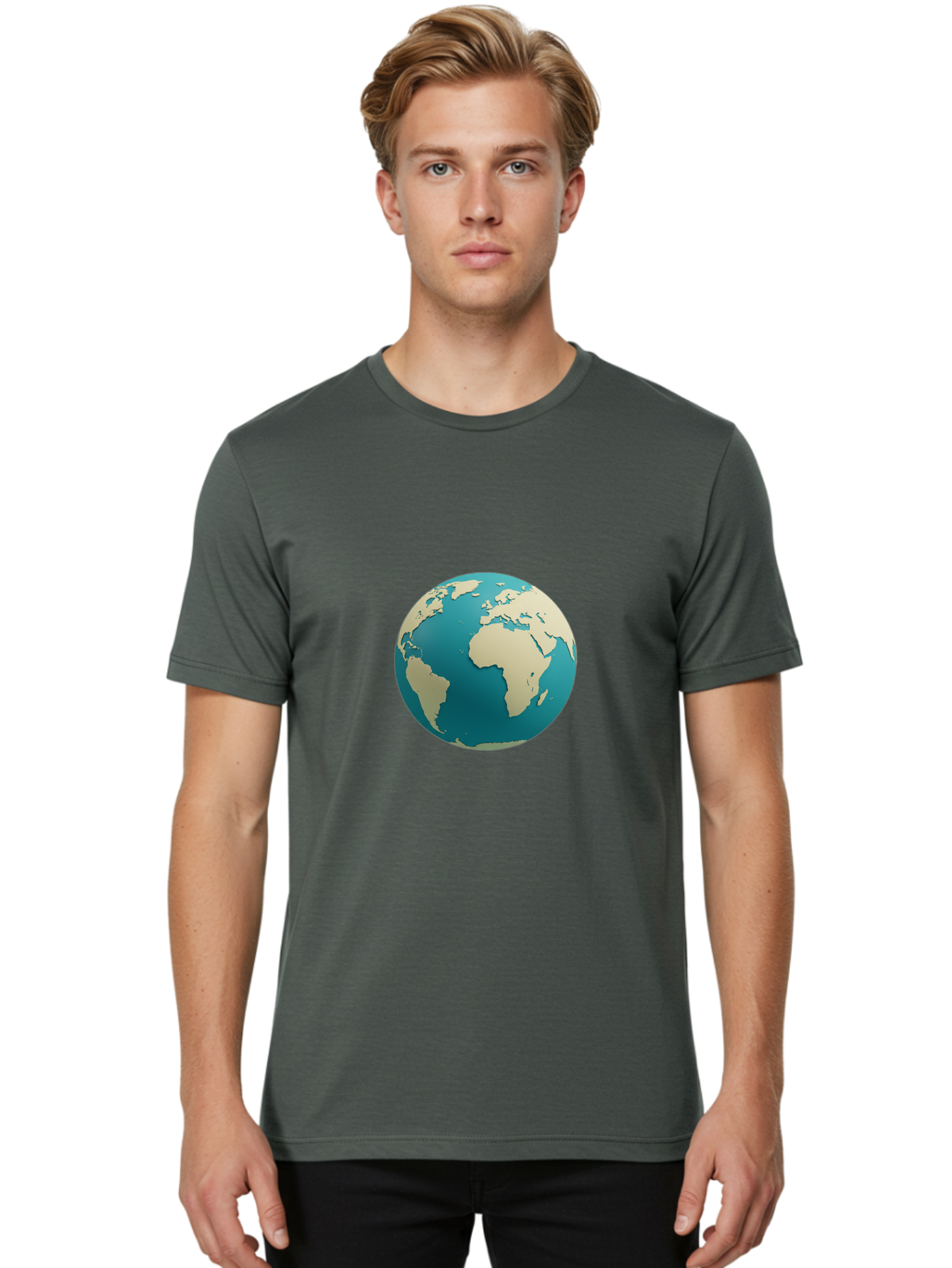 Globe-2 Men'S Graphic Tee, 100% Cotton, Comfortable Casual Summer Wear, Machine Washable, Globe, World Map, Earth, Global Perspective, International, 3D Illustration, Africa, South America, Digital Graphics, Global Unity, Worldview, Baa742