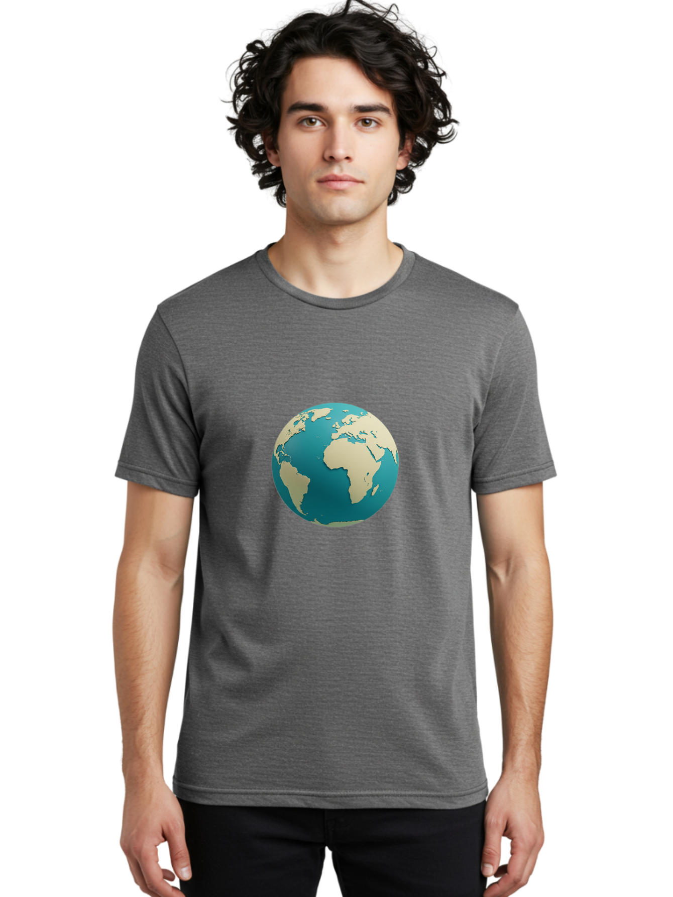 Globe-2 Men'S Graphic Tee, 100% Cotton, Comfortable Casual Summer Wear, Machine Washable, Globe, World Map, Earth, Global Perspective, International, 3D Illustration, Africa, South America, Digital Graphics, Global Unity, Worldview, Baa742