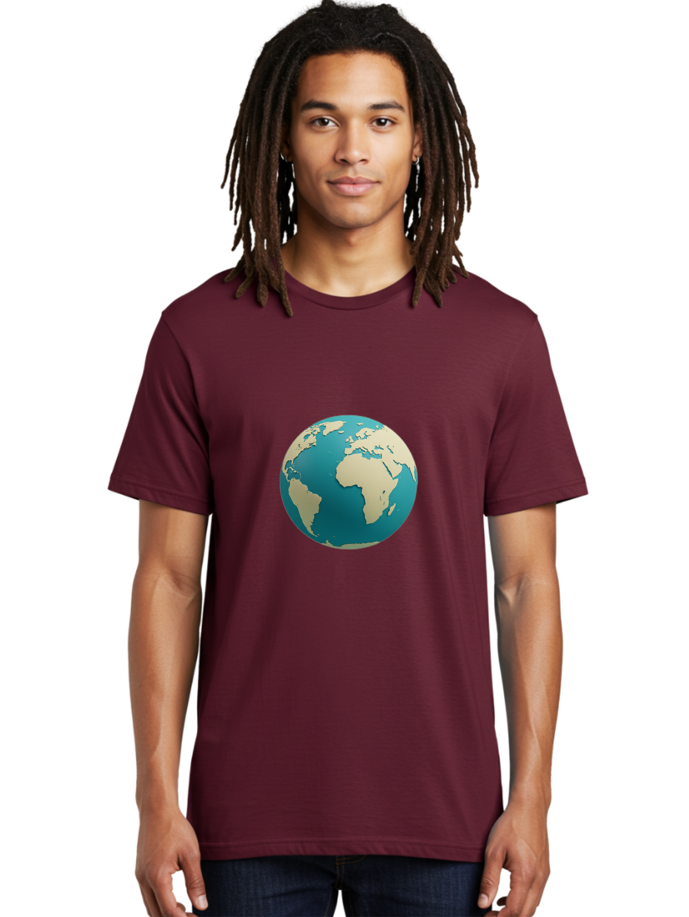 Globe-2 Men'S Graphic Tee, 100% Cotton, Comfortable Casual Summer Wear, Machine Washable, Globe, World Map, Earth, Global Perspective, International, 3D Illustration, Africa, South America, Digital Graphics, Global Unity, Worldview, Baa742