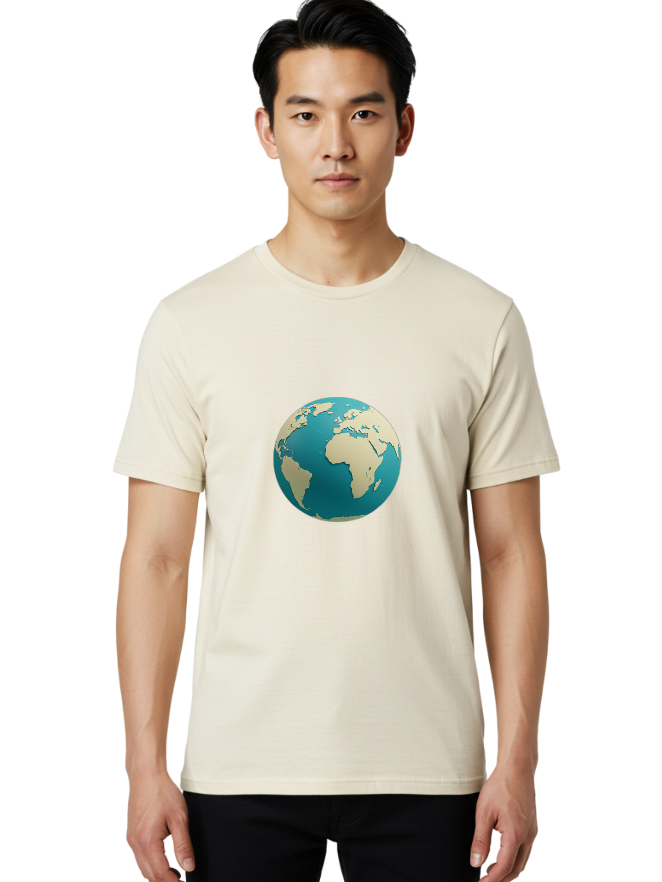 Globe-2 Men'S Graphic Tee, 100% Cotton, Comfortable Casual Summer Wear, Machine Washable, Globe, World Map, Earth, Global Perspective, International, 3D Illustration, Africa, South America, Digital Graphics, Global Unity, Worldview, Baa742