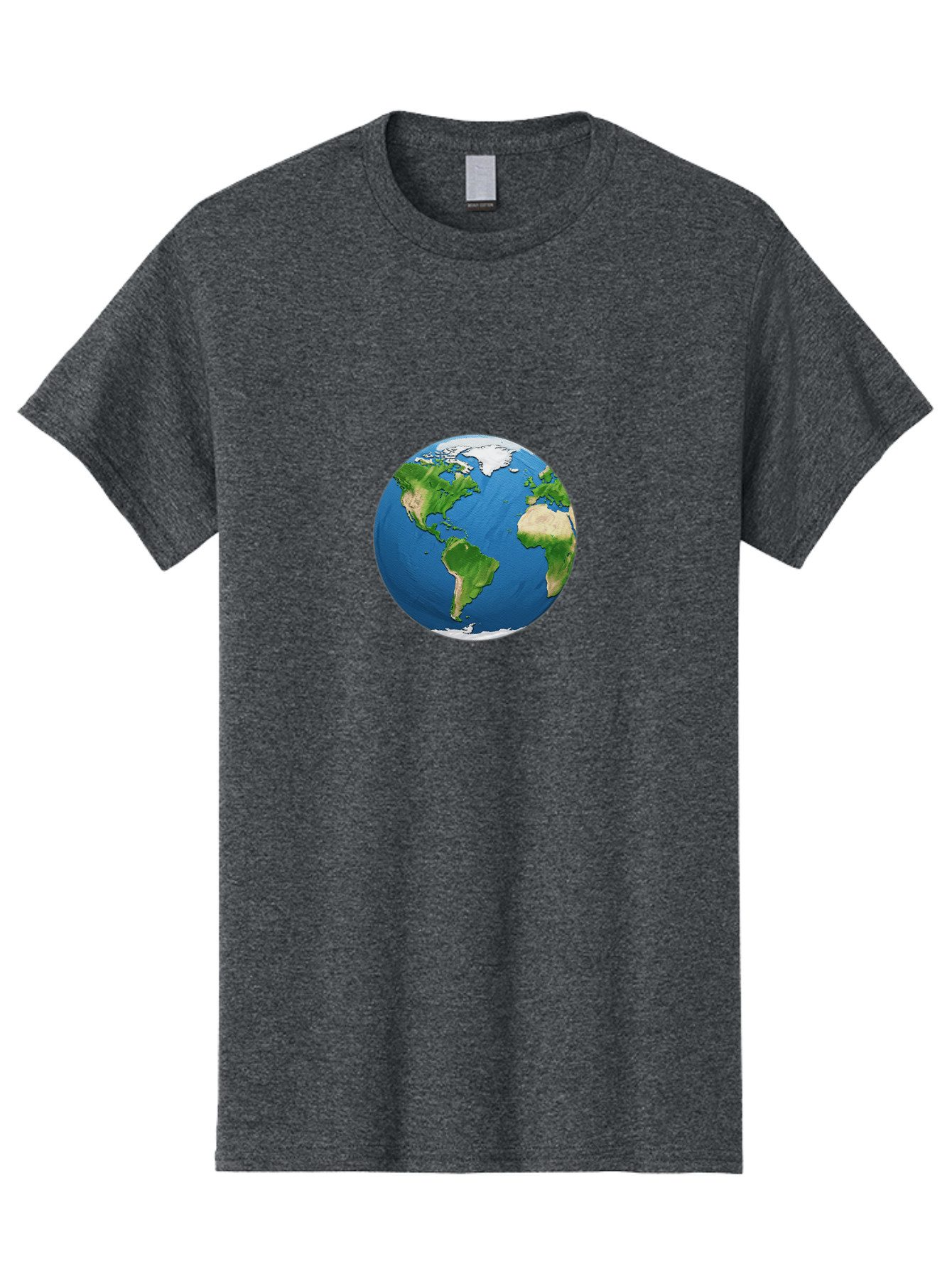 Globe-3 Men'S Graphic Tee, 100% Cotton, Comfortable Casual Summer Wear, Machine Washable, Globe Showing Americas And Africa, Planet Earth, 3D Rendering, Blue Oceans, Green Continents, Natural Resources, Global Unity, Earth From Space Baa743