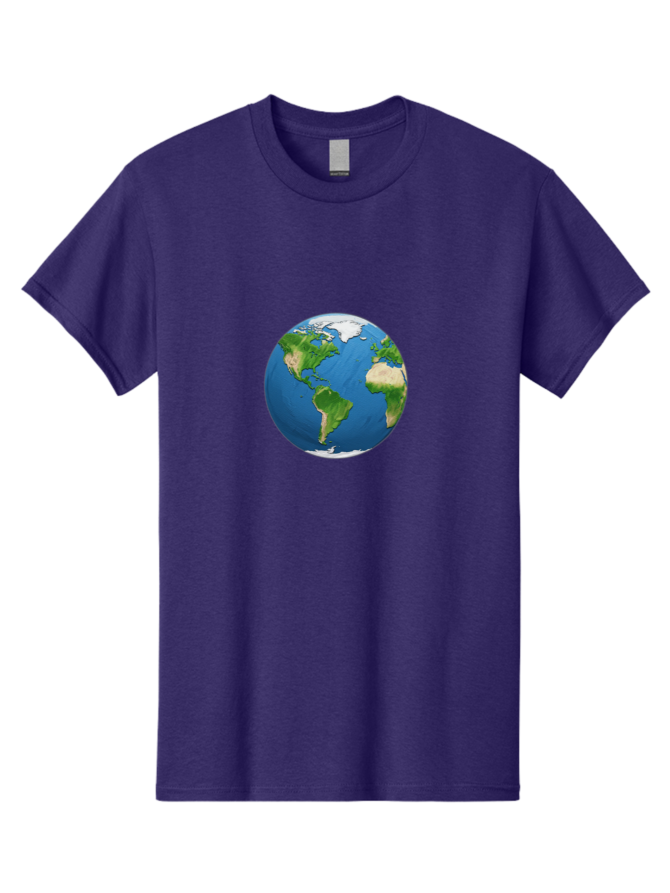 Globe-3 Men'S Graphic Tee, 100% Cotton, Comfortable Casual Summer Wear, Machine Washable, Globe Showing Americas And Africa, Planet Earth, 3D Rendering, Blue Oceans, Green Continents, Natural Resources, Global Unity, Earth From Space Baa743