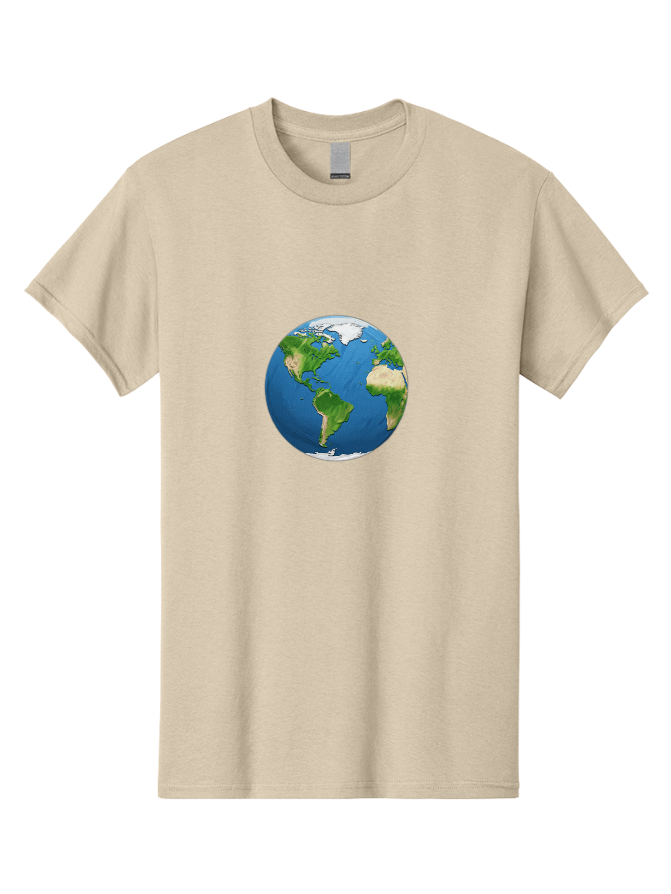 Globe-3 Men'S Graphic Tee, 100% Cotton, Comfortable Casual Summer Wear, Machine Washable, Globe Showing Americas And Africa, Planet Earth, 3D Rendering, Blue Oceans, Green Continents, Natural Resources, Global Unity, Earth From Space Baa743