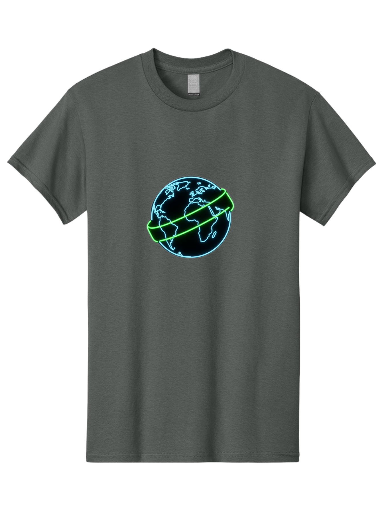 Globe-8 Men'S Graphic Tee, 100% Cotton, Comfortable Casual Summer Wear, Machine Washable, Globe Illustration, Neon Lines, Global Map, Earth Icon, Futuristic Design, Digital Art, World Map Outline, Abstract Globe, Modern Graphic Baa748