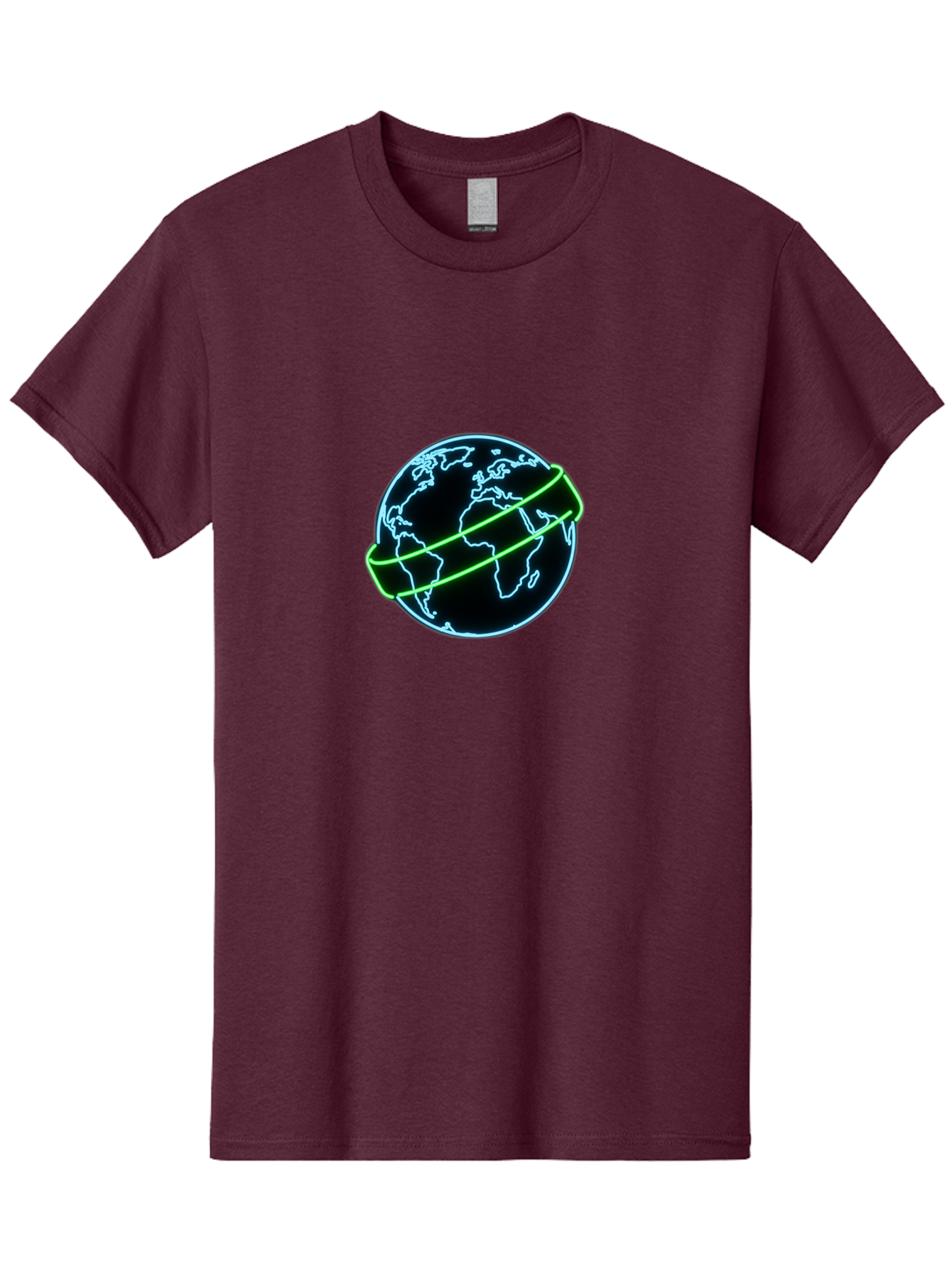 Globe-8 Men'S Graphic Tee, 100% Cotton, Comfortable Casual Summer Wear, Machine Washable, Globe Illustration, Neon Lines, Global Map, Earth Icon, Futuristic Design, Digital Art, World Map Outline, Abstract Globe, Modern Graphic Baa748