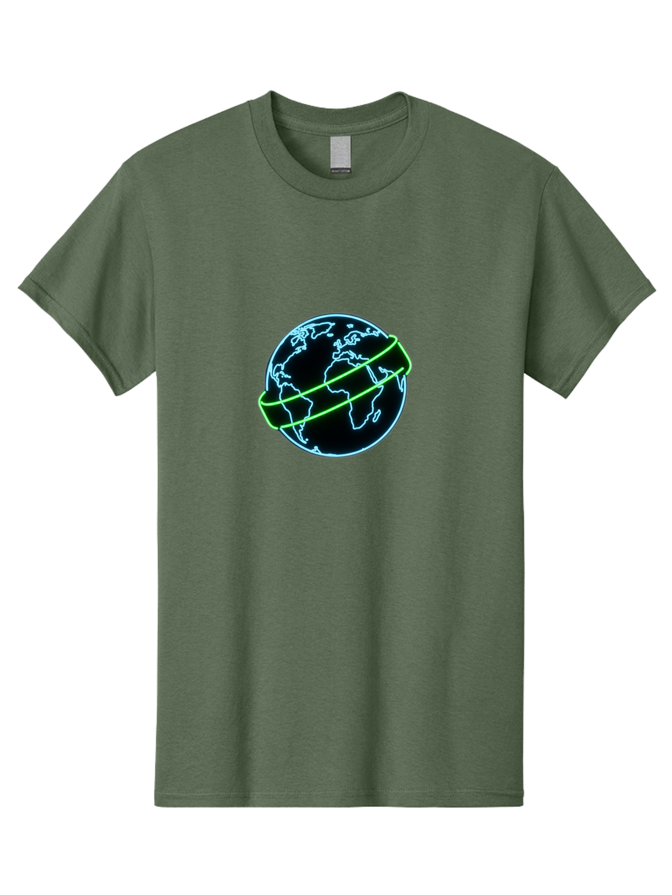 Globe-8 Men'S Graphic Tee, 100% Cotton, Comfortable Casual Summer Wear, Machine Washable, Globe Illustration, Neon Lines, Global Map, Earth Icon, Futuristic Design, Digital Art, World Map Outline, Abstract Globe, Modern Graphic Baa748