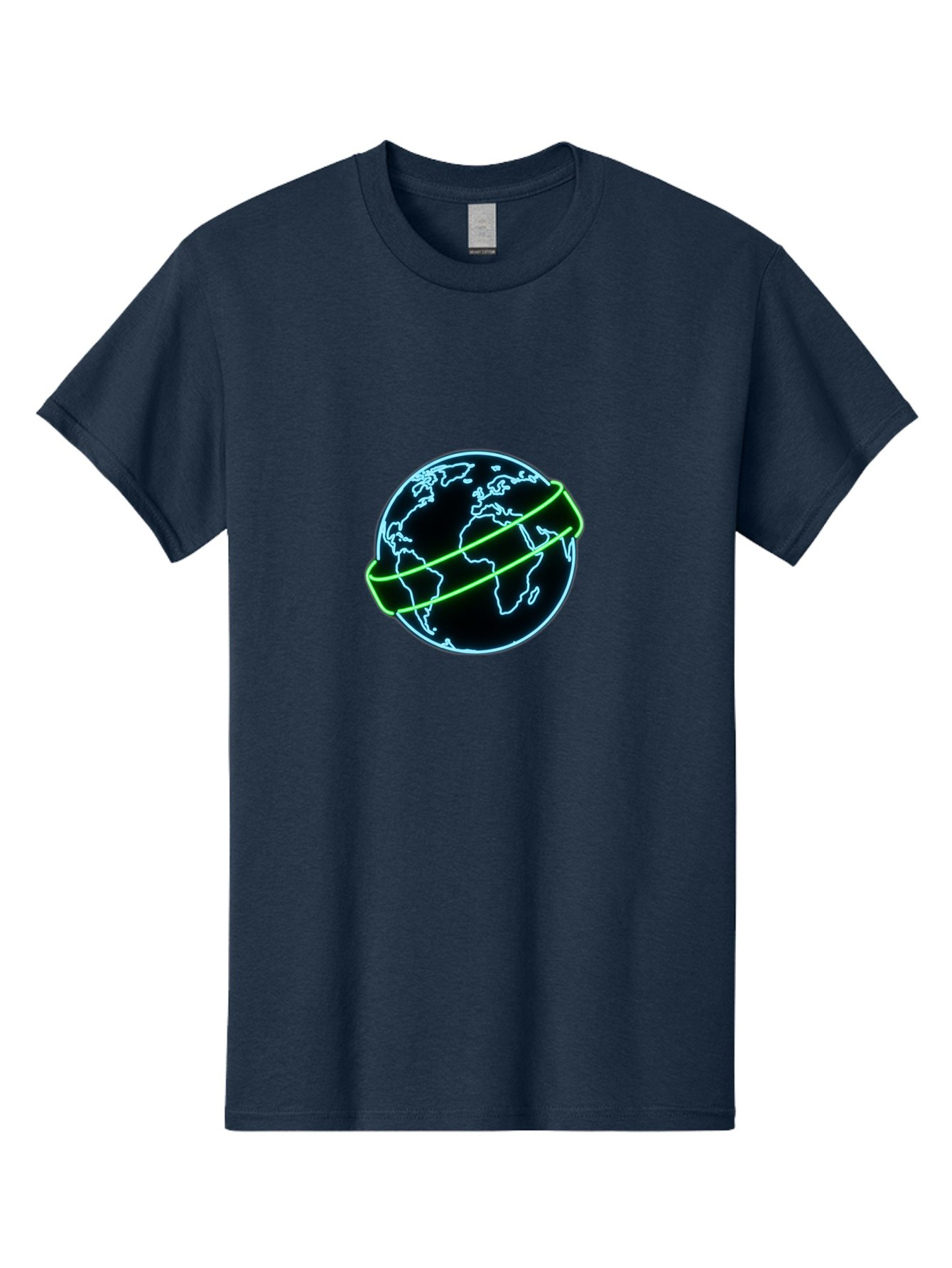 Globe-8 Men'S Graphic Tee, 100% Cotton, Comfortable Casual Summer Wear, Machine Washable, Globe Illustration, Neon Lines, Global Map, Earth Icon, Futuristic Design, Digital Art, World Map Outline, Abstract Globe, Modern Graphic Baa748