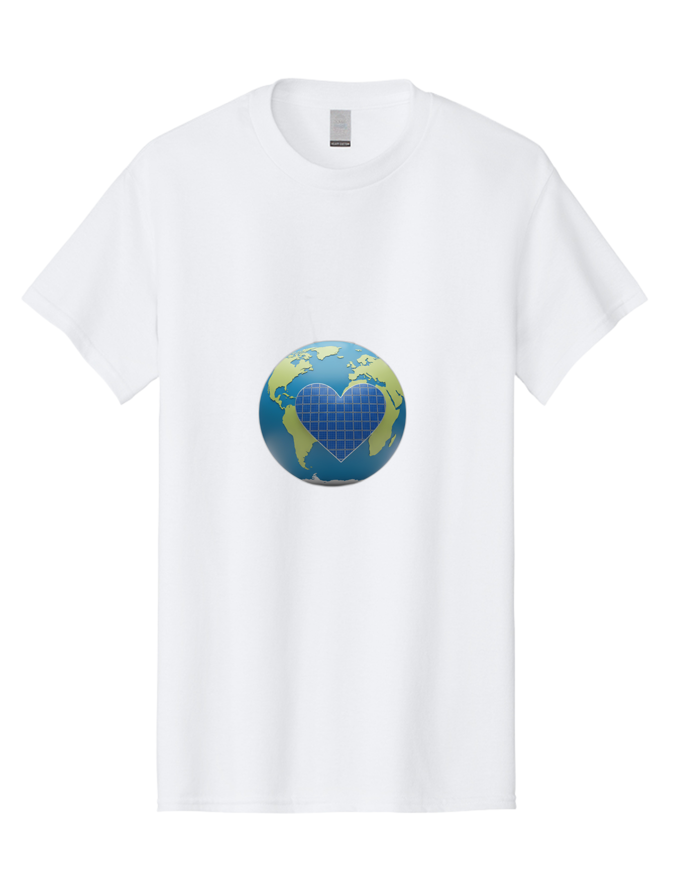 Globe-With-Heart Men'S Graphic Tee, 100% Cotton, Comfortable Casual Summer Wear, Machine Washable, Globe With Heart Shape, World Map, Love For The Planet, Eco-Friendly, Sustainable Living, Global Unity, Heart-Shaped Grid, Baa755