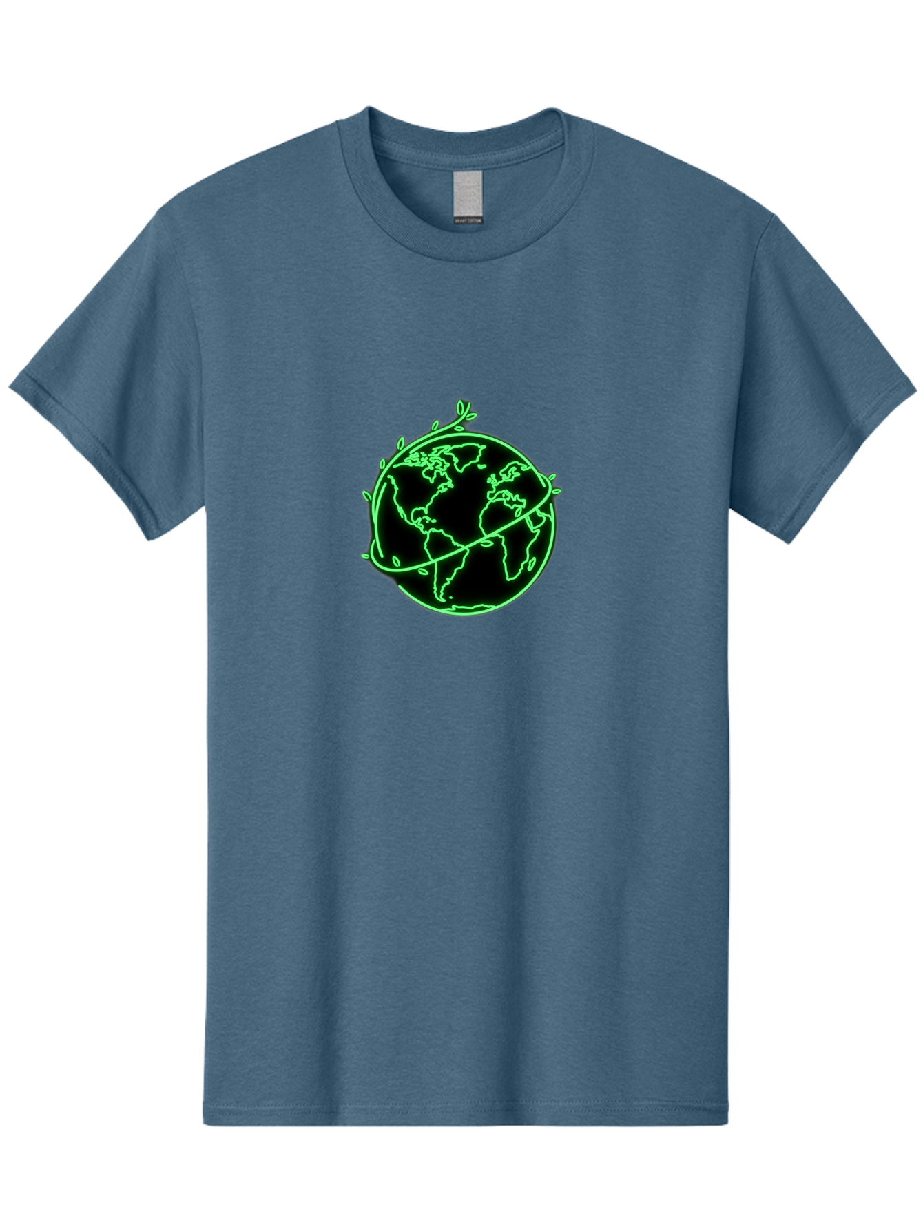 Globe-With-Leaves-2 Men'S Graphic Tee, 100% Cotton, Comfortable Casual Summer Wear, Machine Washable, Globe With Leaves, Eco-Friendly, Sustainable Living, Green Earth, Environmental Awareness, Conservation, Global Unity, Nature, Eco-Conscious Baa758