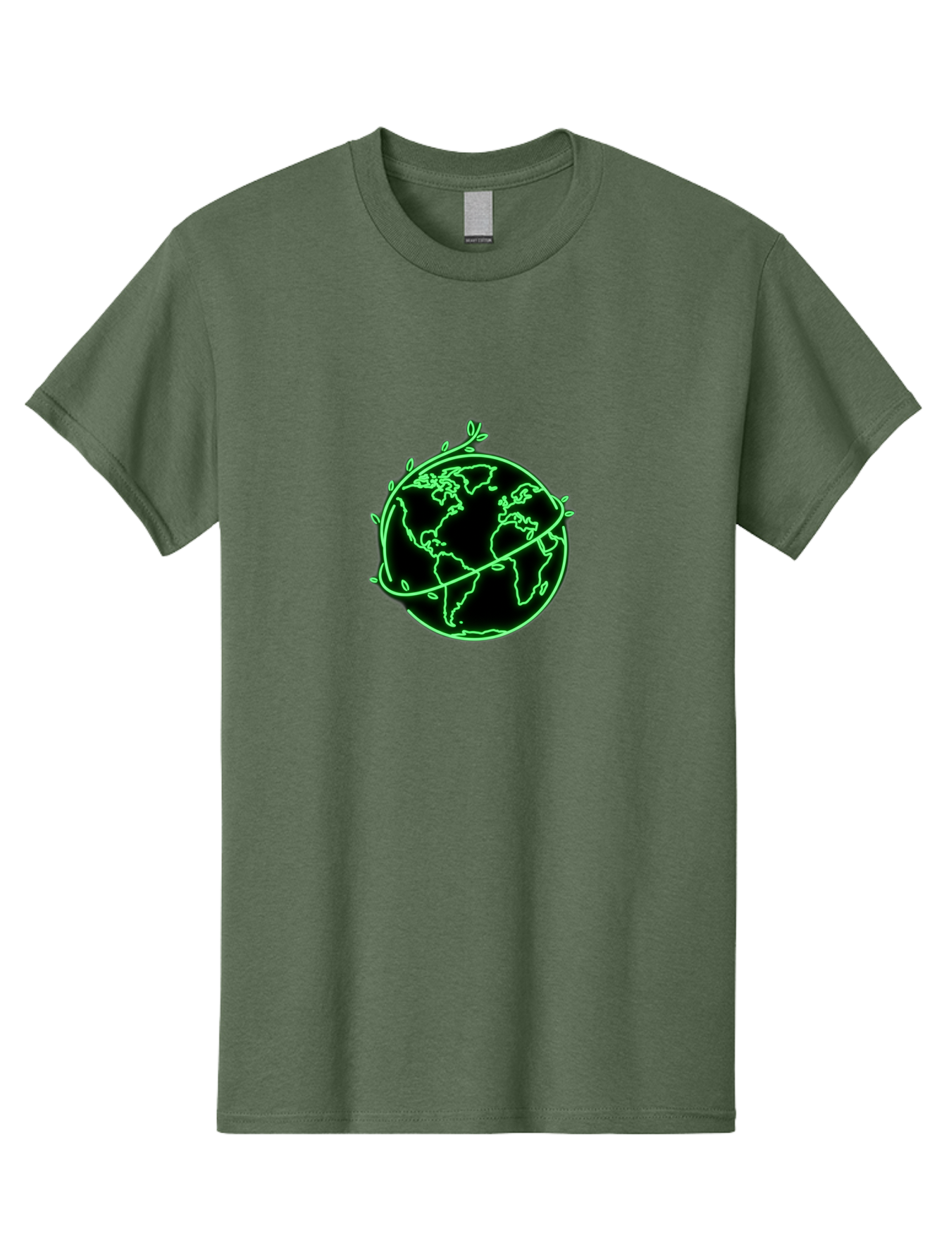 Globe-With-Leaves-2 Men'S Graphic Tee, 100% Cotton, Comfortable Casual Summer Wear, Machine Washable, Globe With Leaves, Eco-Friendly, Sustainable Living, Green Earth, Environmental Awareness, Conservation, Global Unity, Nature, Eco-Conscious Baa758