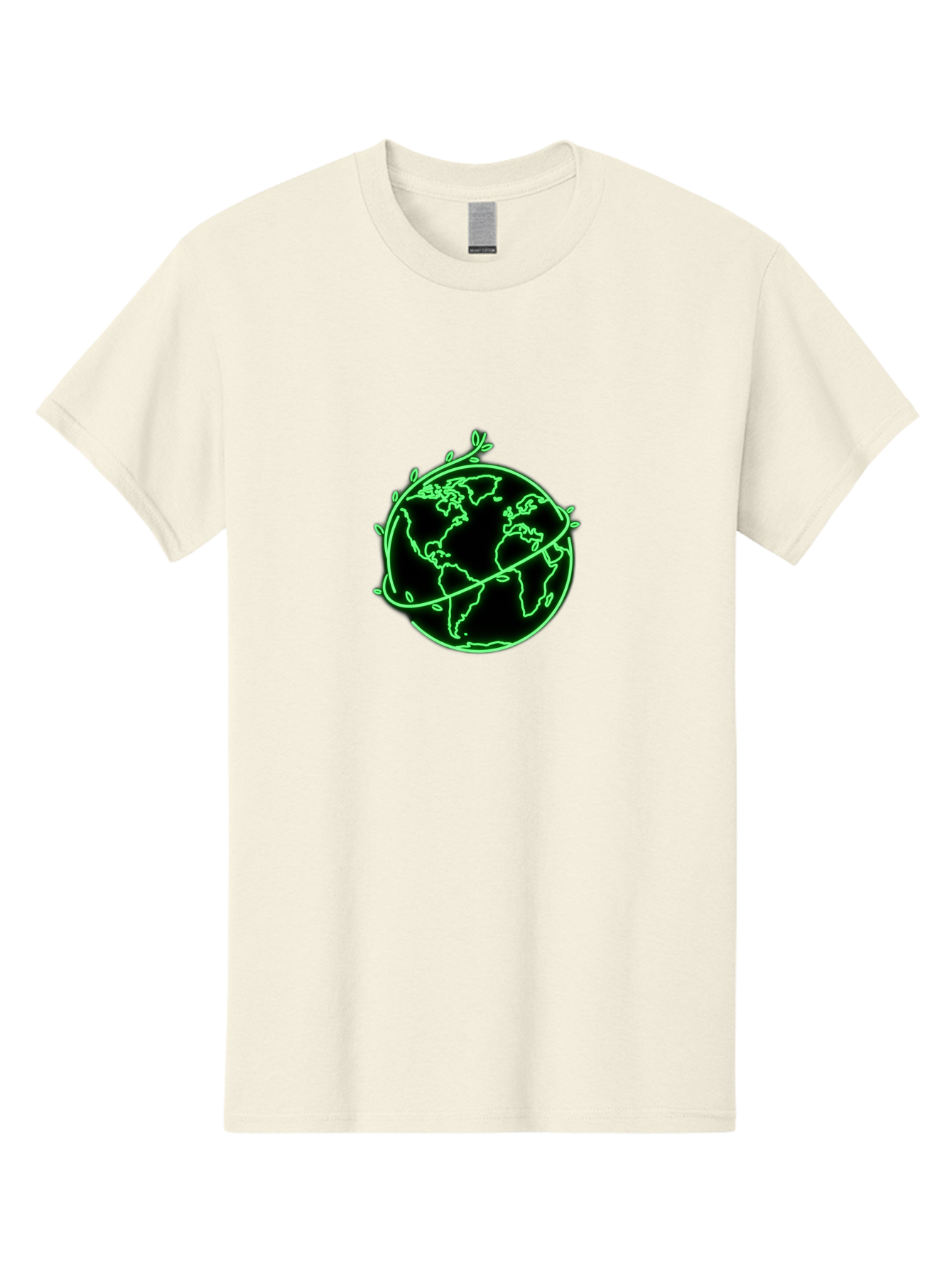 Globe-With-Leaves-2 Men'S Graphic Tee, 100% Cotton, Comfortable Casual Summer Wear, Machine Washable, Globe With Leaves, Eco-Friendly, Sustainable Living, Green Earth, Environmental Awareness, Conservation, Global Unity, Nature, Eco-Conscious Baa758