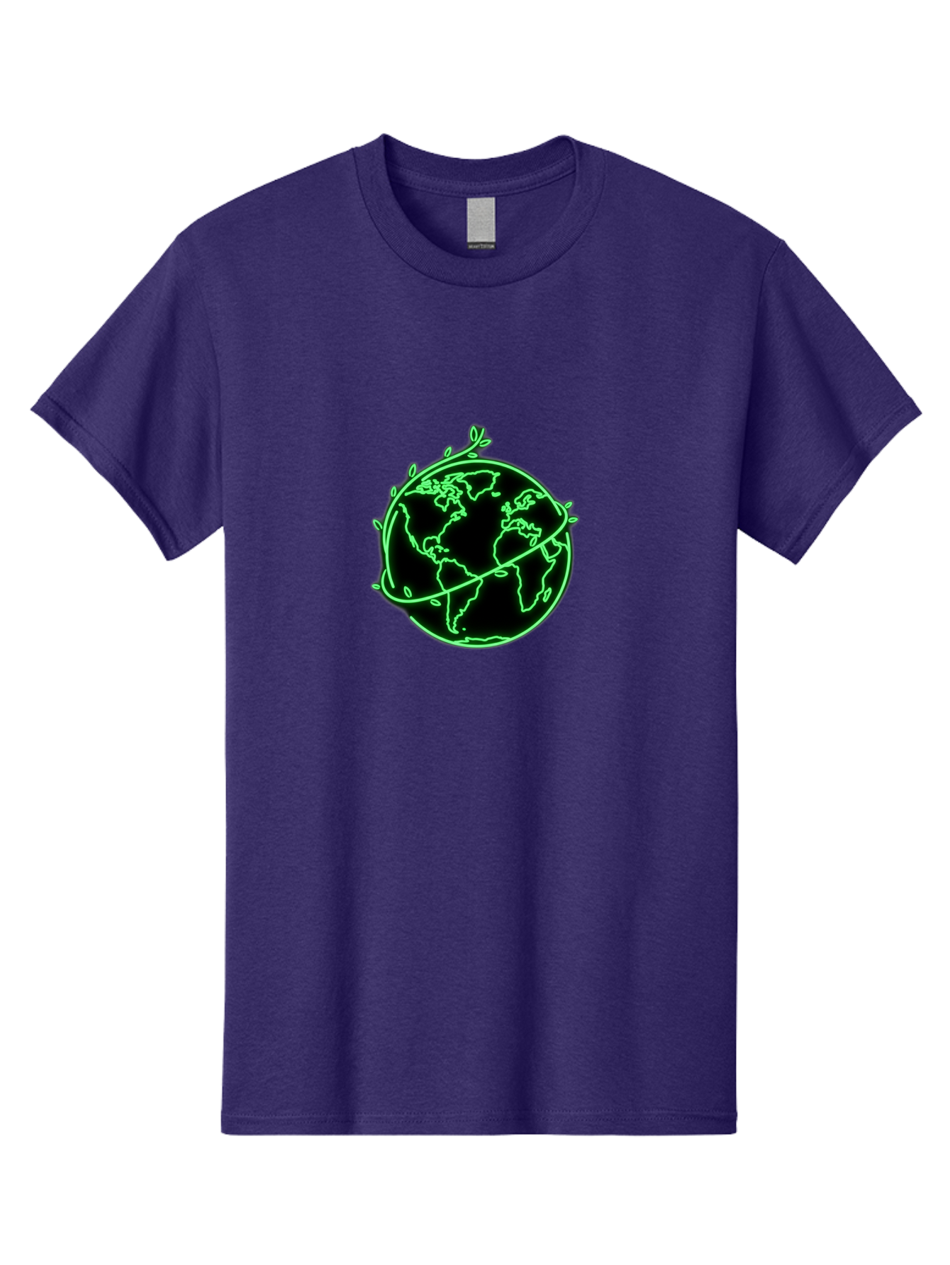 Globe-With-Leaves-2 Men'S Graphic Tee, 100% Cotton, Comfortable Casual Summer Wear, Machine Washable, Globe With Leaves, Eco-Friendly, Sustainable Living, Green Earth, Environmental Awareness, Conservation, Global Unity, Nature, Eco-Conscious Baa758